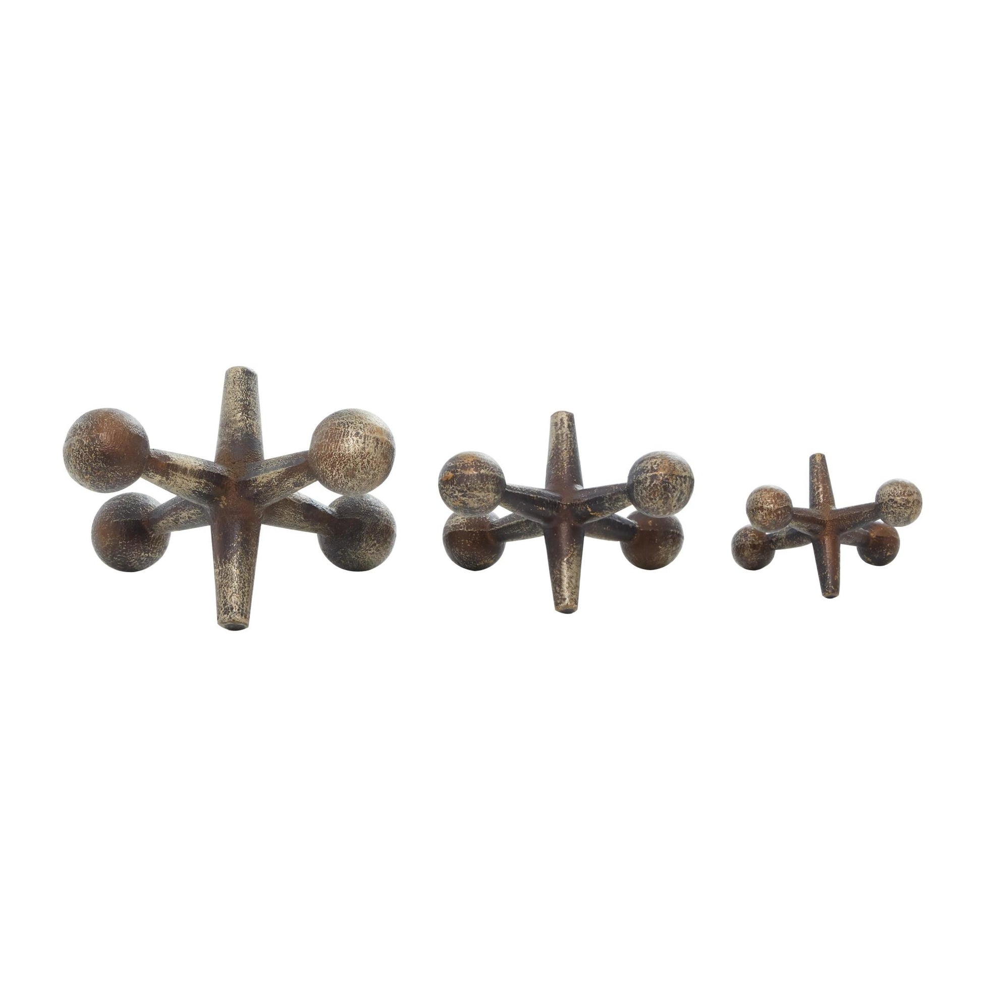 Set of 3 Jack Metal Decorative Sculpture Set of 3 5", 7", 9"W
