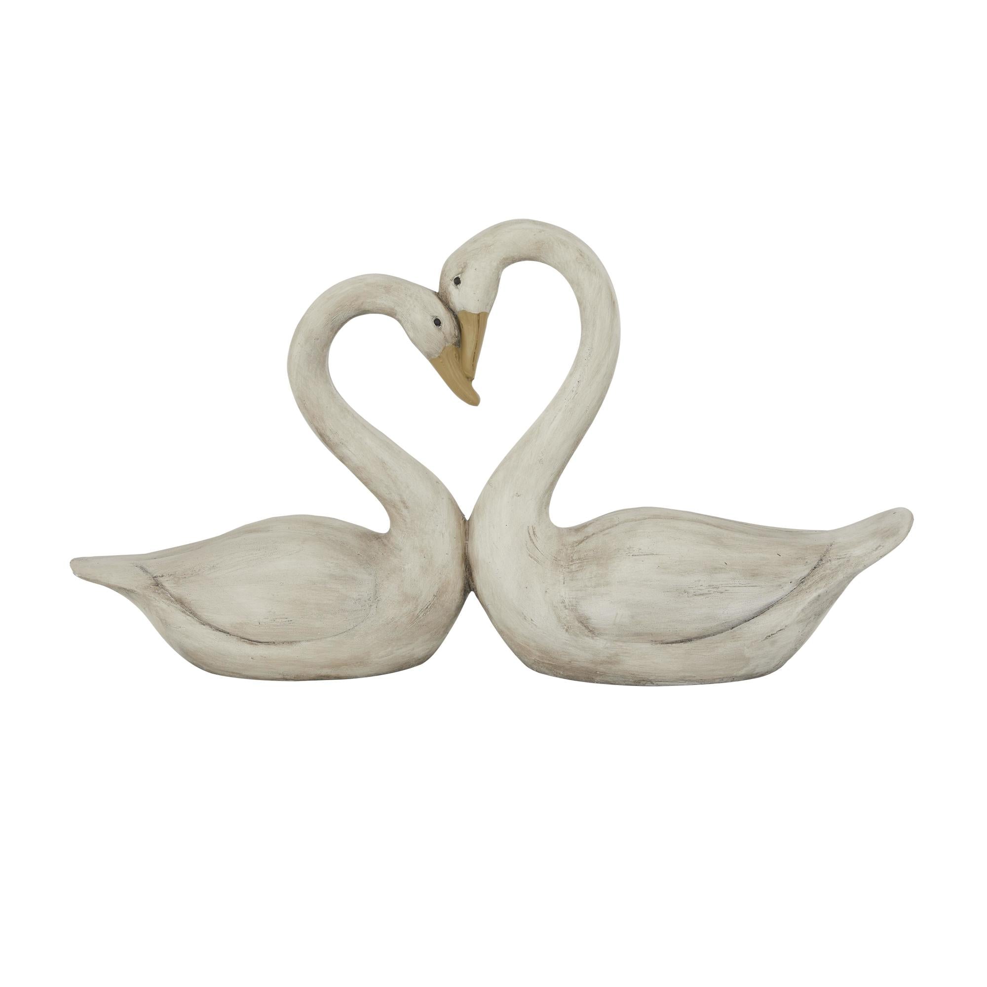 Swan White Magnesium Oxide Indoor Outdoor Decorative Garden Sculpture
