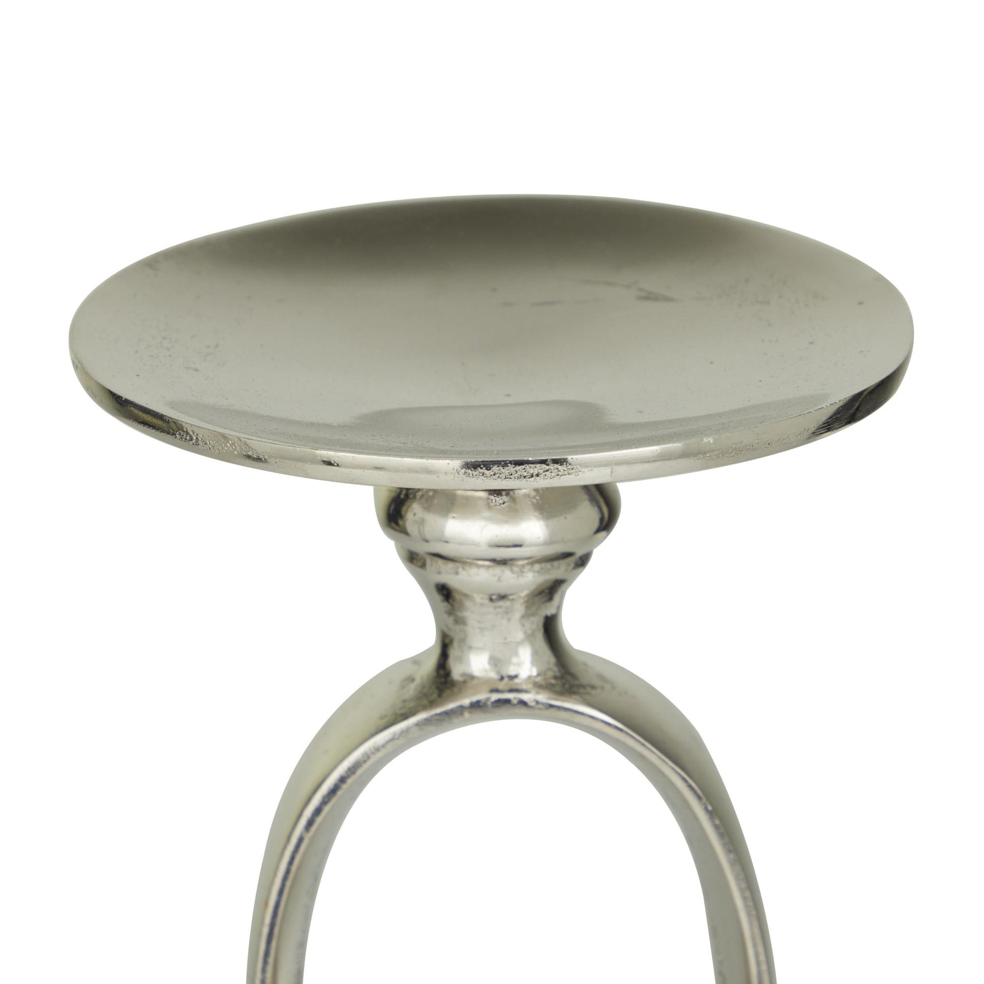 Set of 2 Aluminum Metal Paper Clip Pillar Decorative Candle Holder with Marble Base