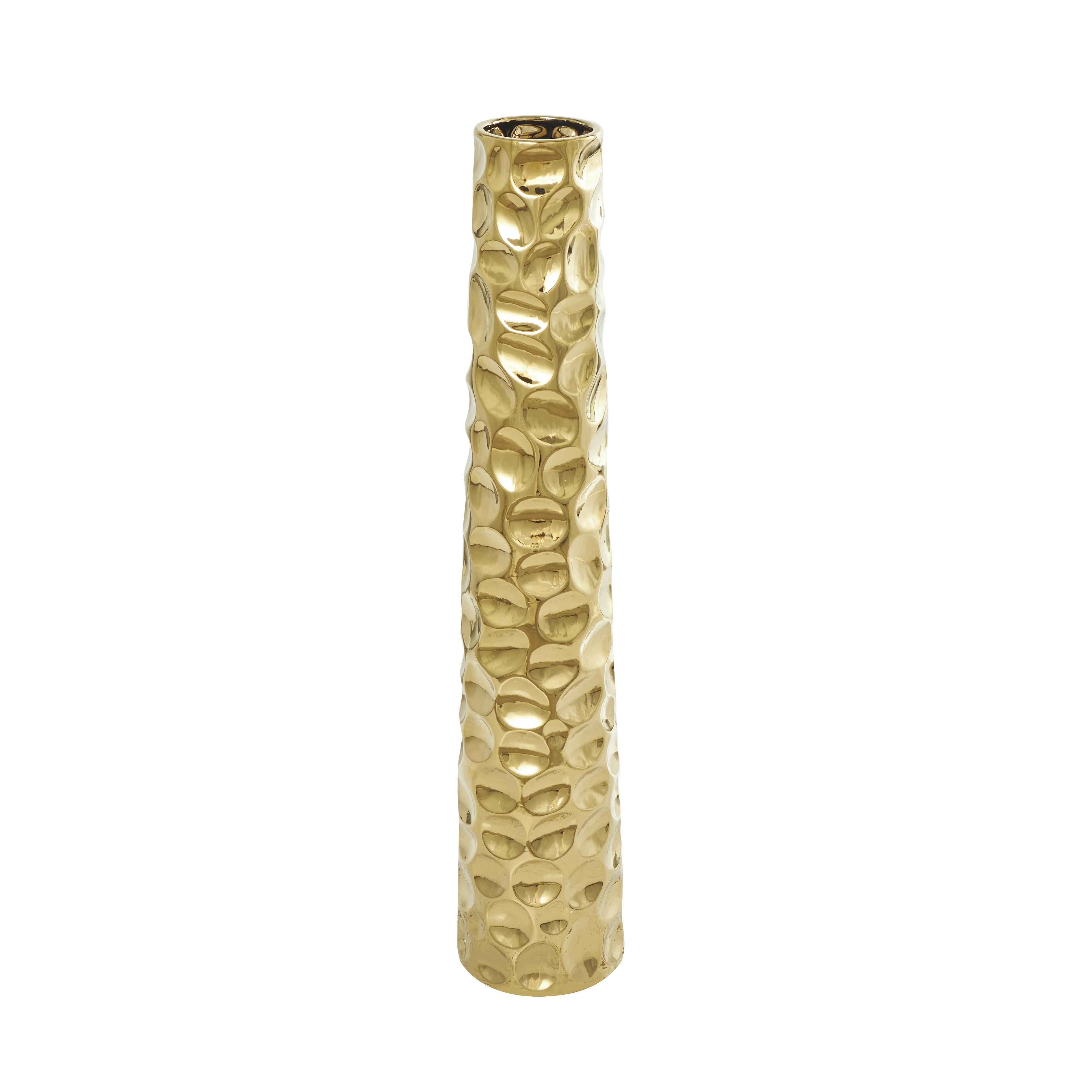 Geometric Ceramic Bubble Decorative Vase with Concaved Circles
