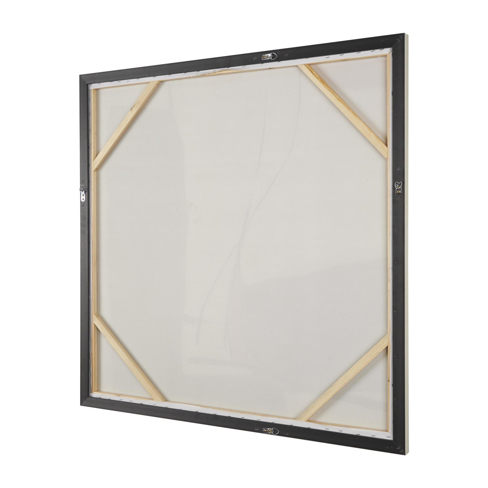 Abstract Green Canvas Line and Shape Living Room Framed Wall Art with Orange Accents