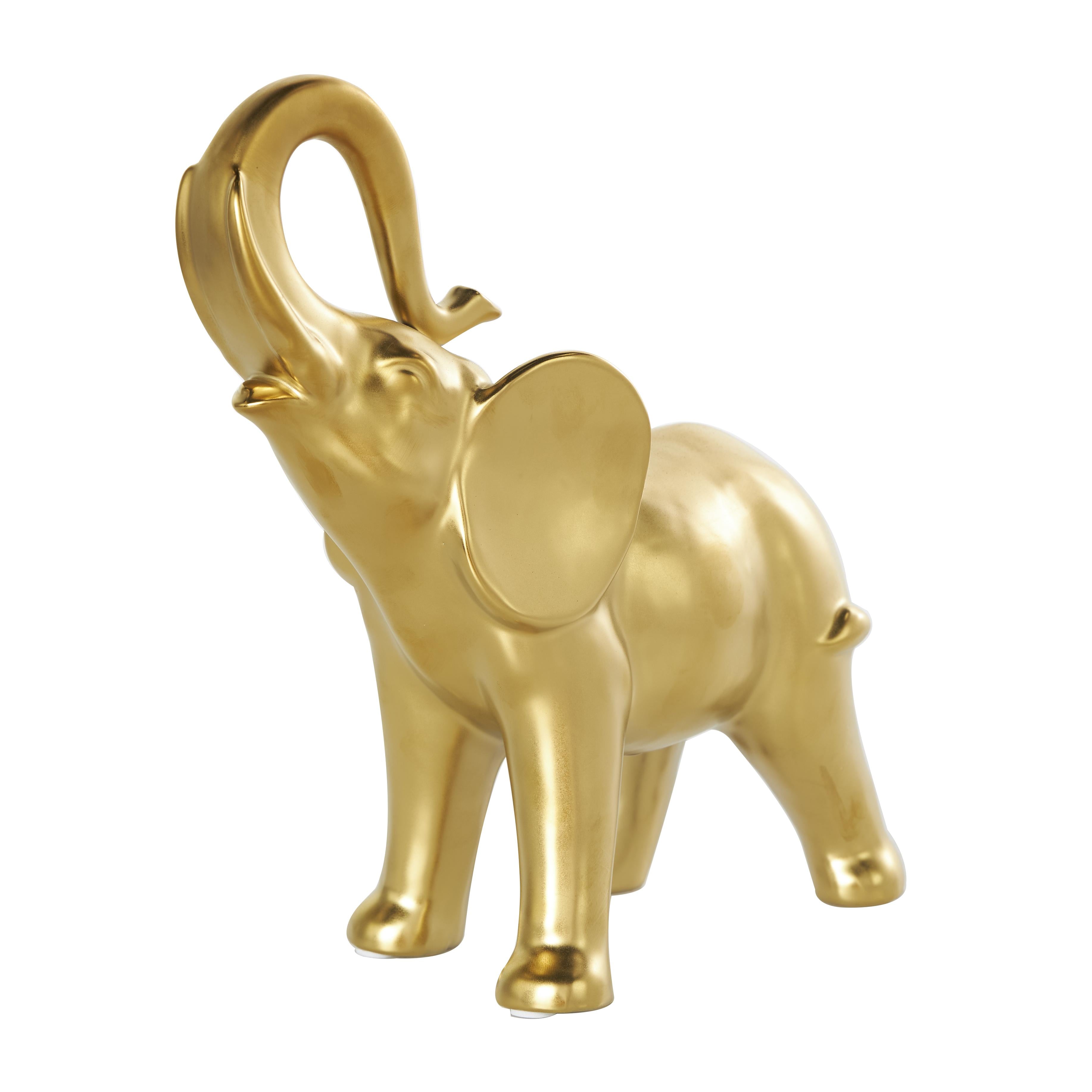Elephant Ceramic Standing Decorative Sculpture