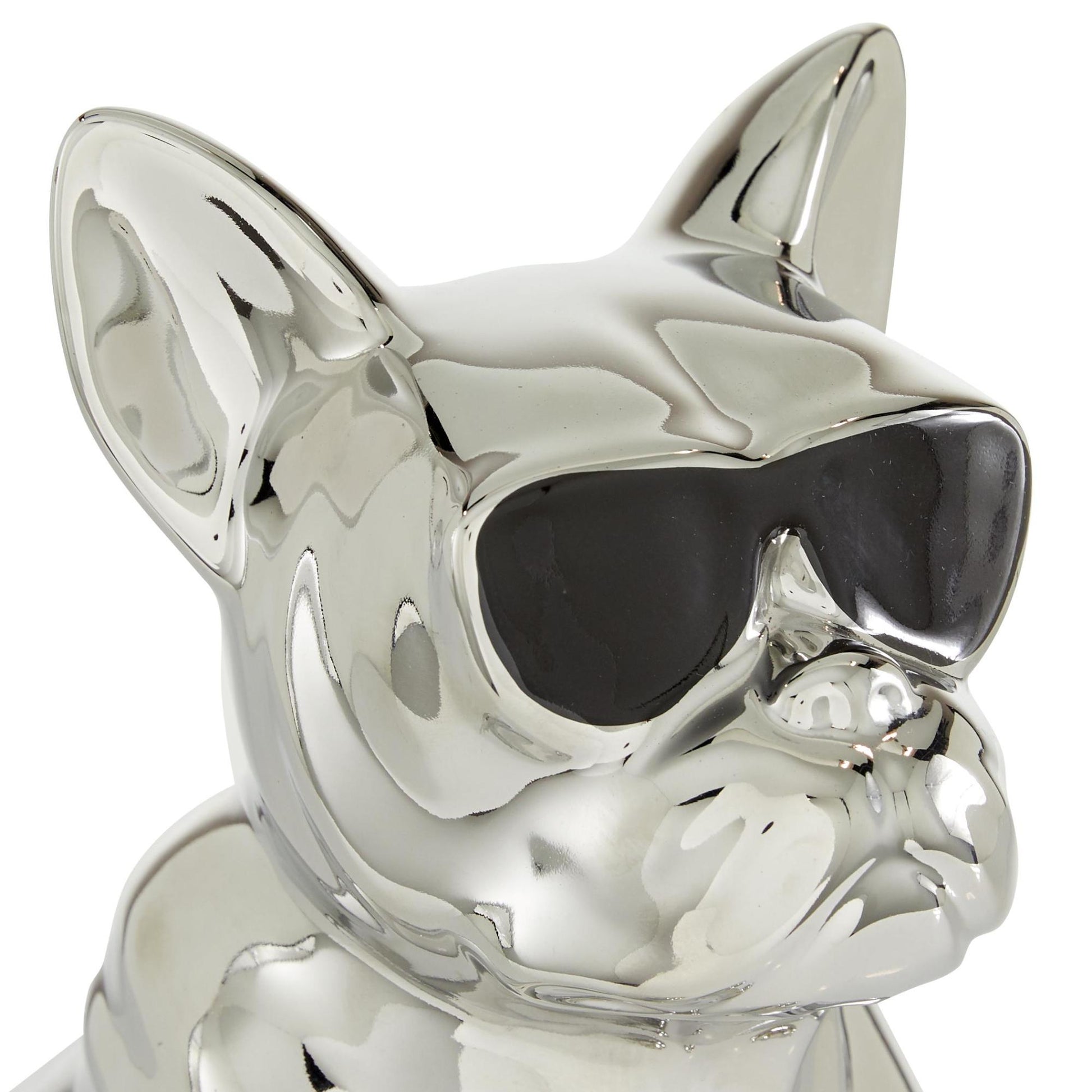 CosmoLiving by Cosmopolitan Bulldog Ceramic Decorative Sculpture with Sunglasses