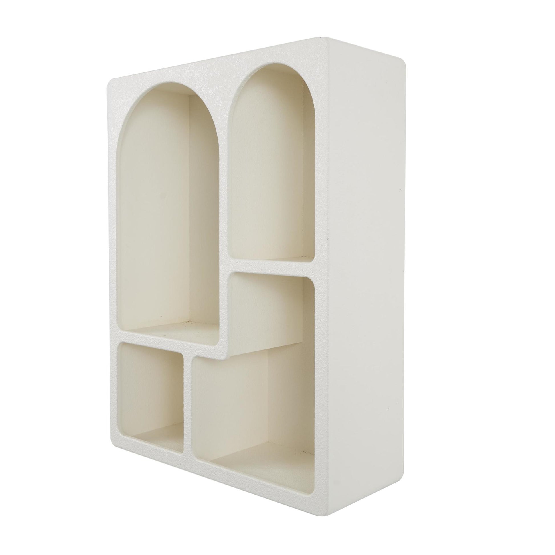 Geometric Wooden Arched 4 Shelf Room Wall Shelf with Block Shapes
