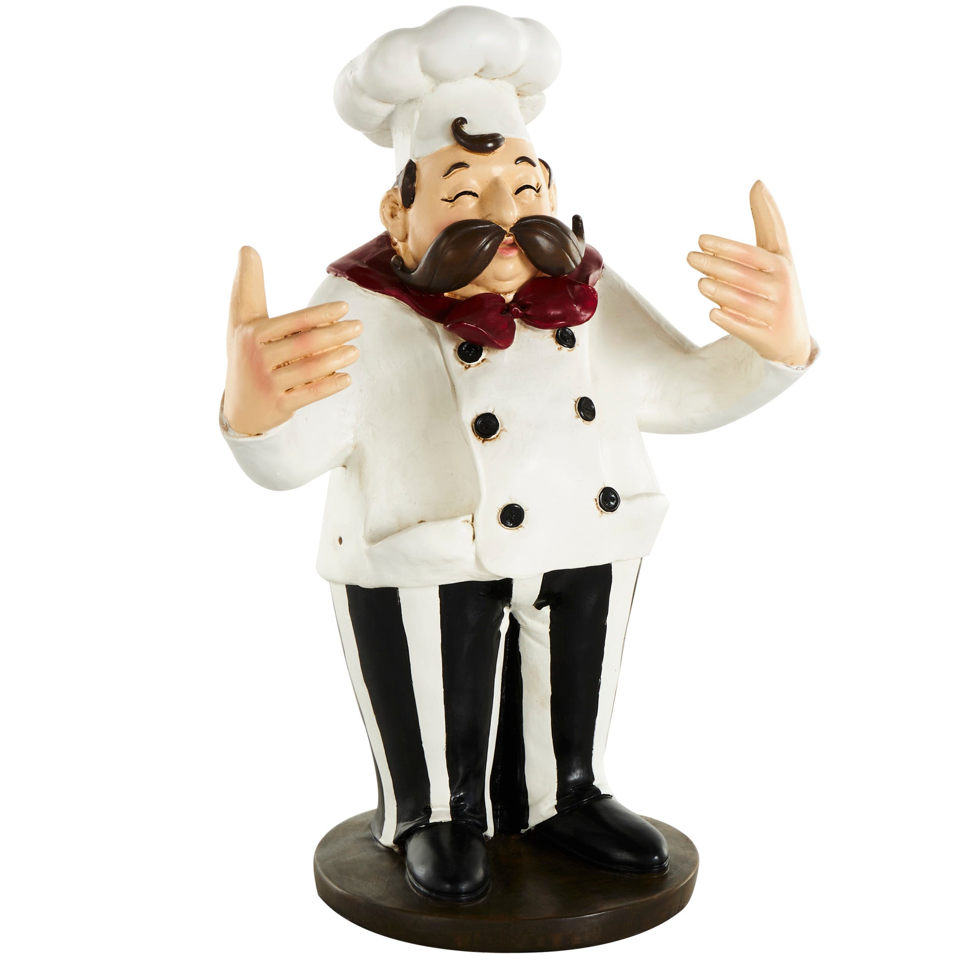 Chef White Polystone Kitchen Decorative Figurine 2 Bottle Decorative Sculpture