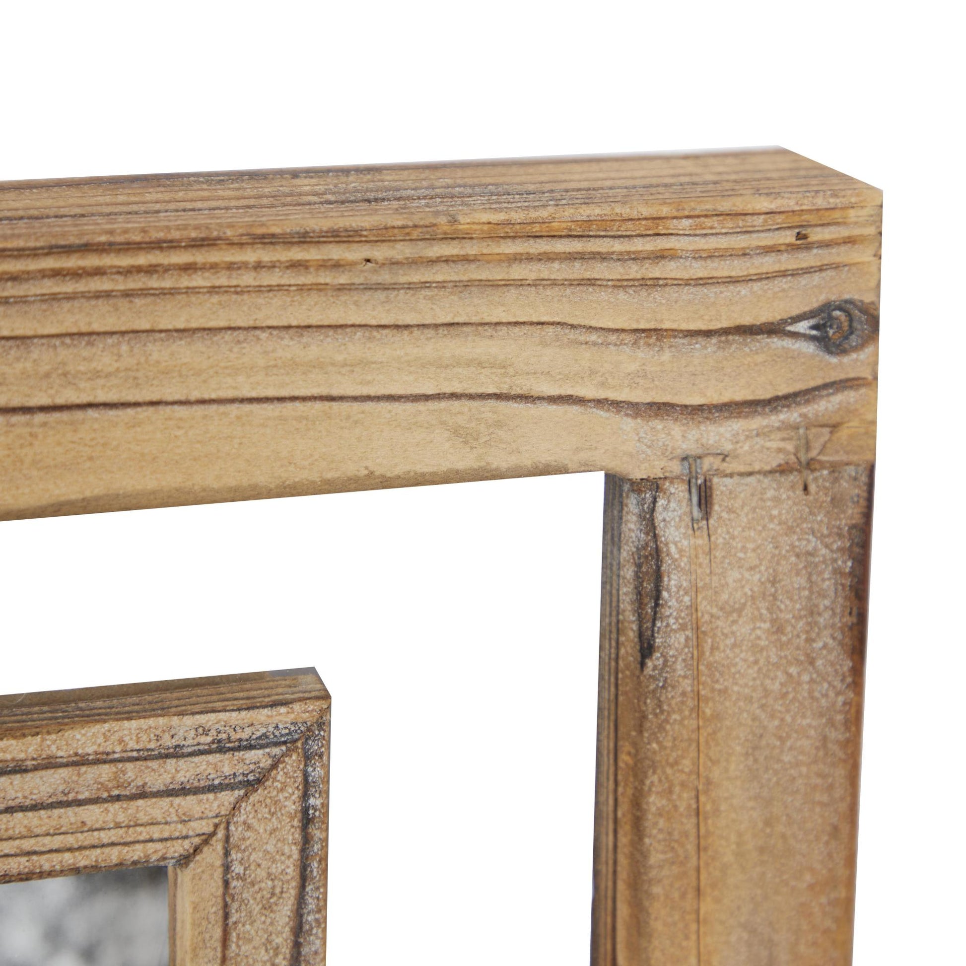 Brown Wood 4 Slot Ornate Wall Photo Frame with Wood Frame