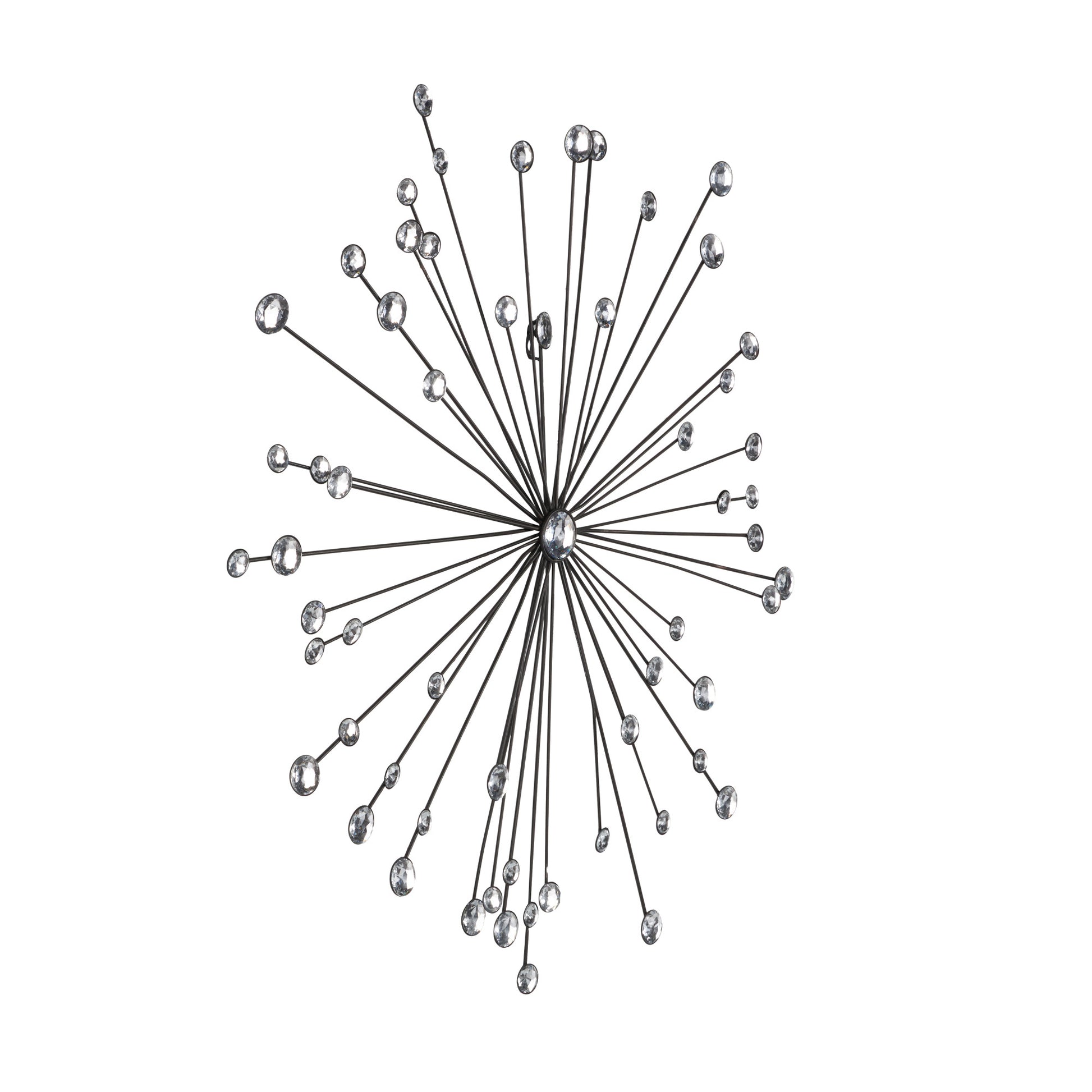 Starburst Black Metal Home Wall Decor with Crystal Embellishments