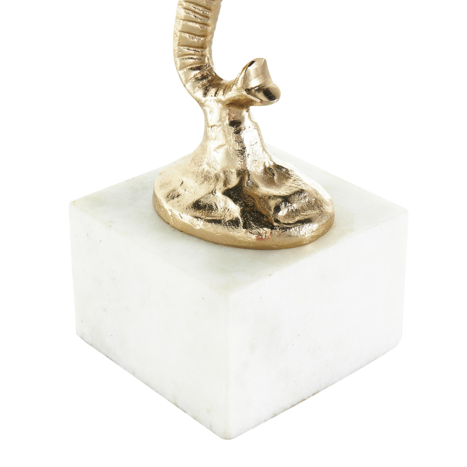 Elephant Aluminum Metal Tall Cutout Silhouette Decorative Sculpture with Marble Base 9" x 9" x 27"