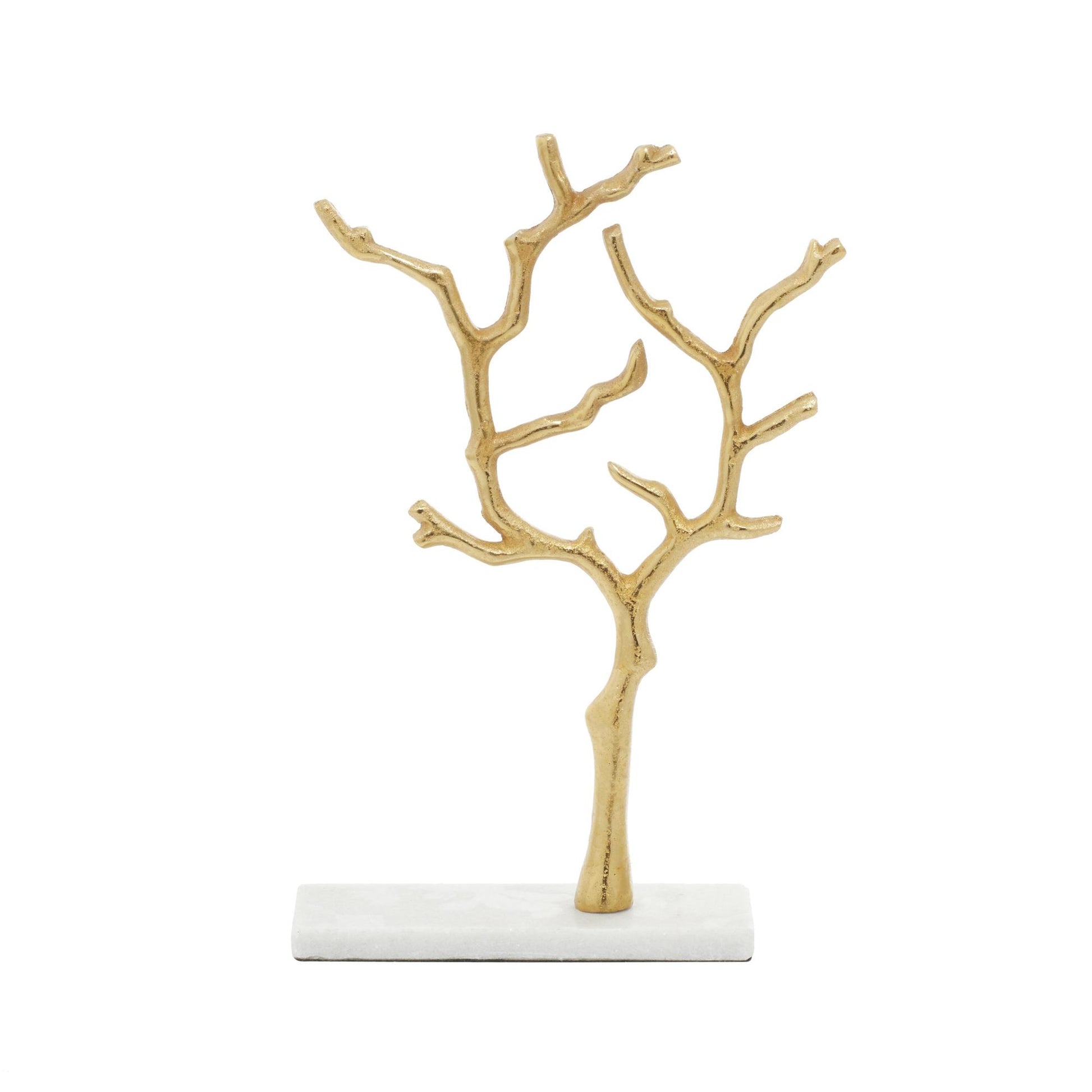 Tree Marble Display Jewelry Stand with Rectangular Base