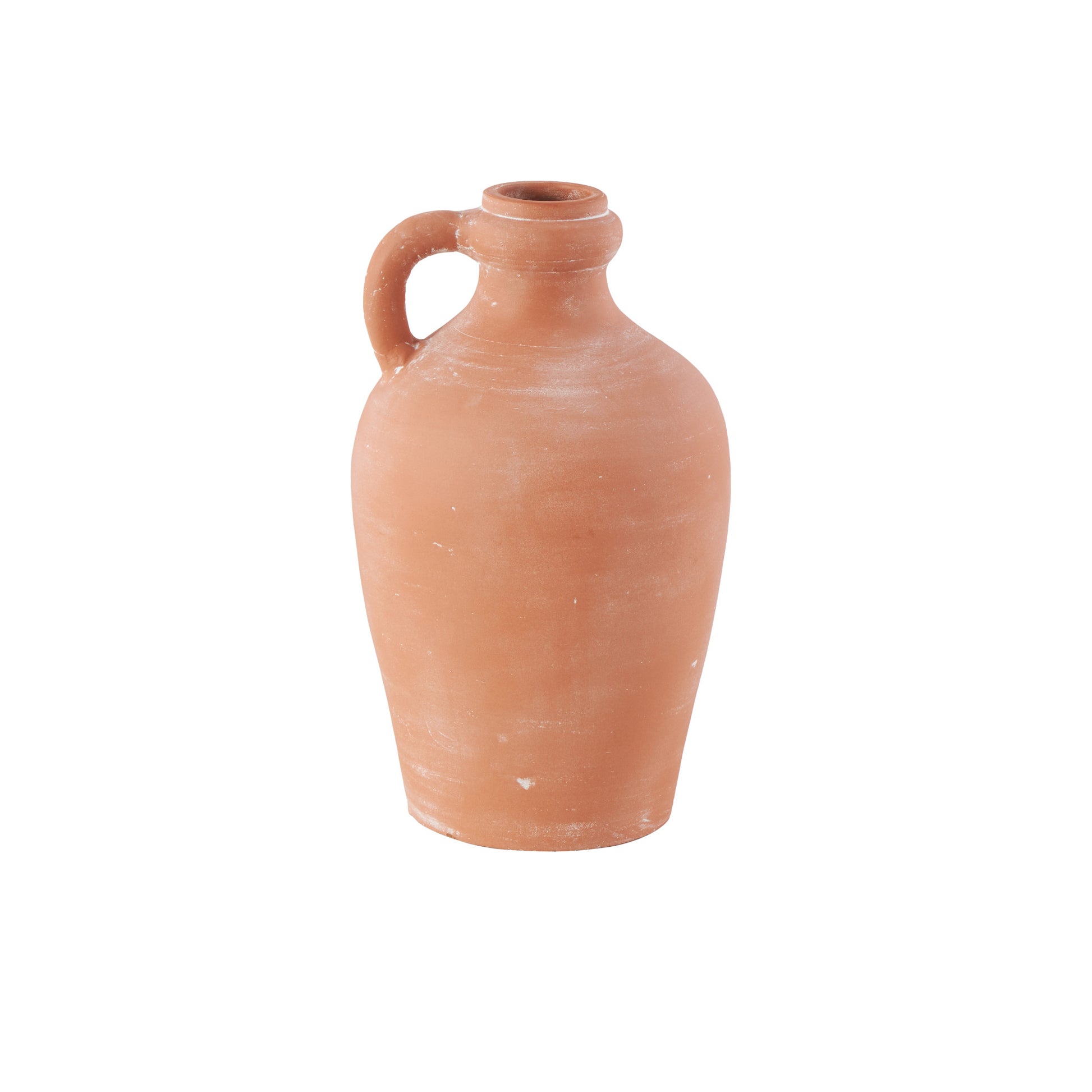 Pink Ceramic Terracotta Jug Decorative Vase with Handle