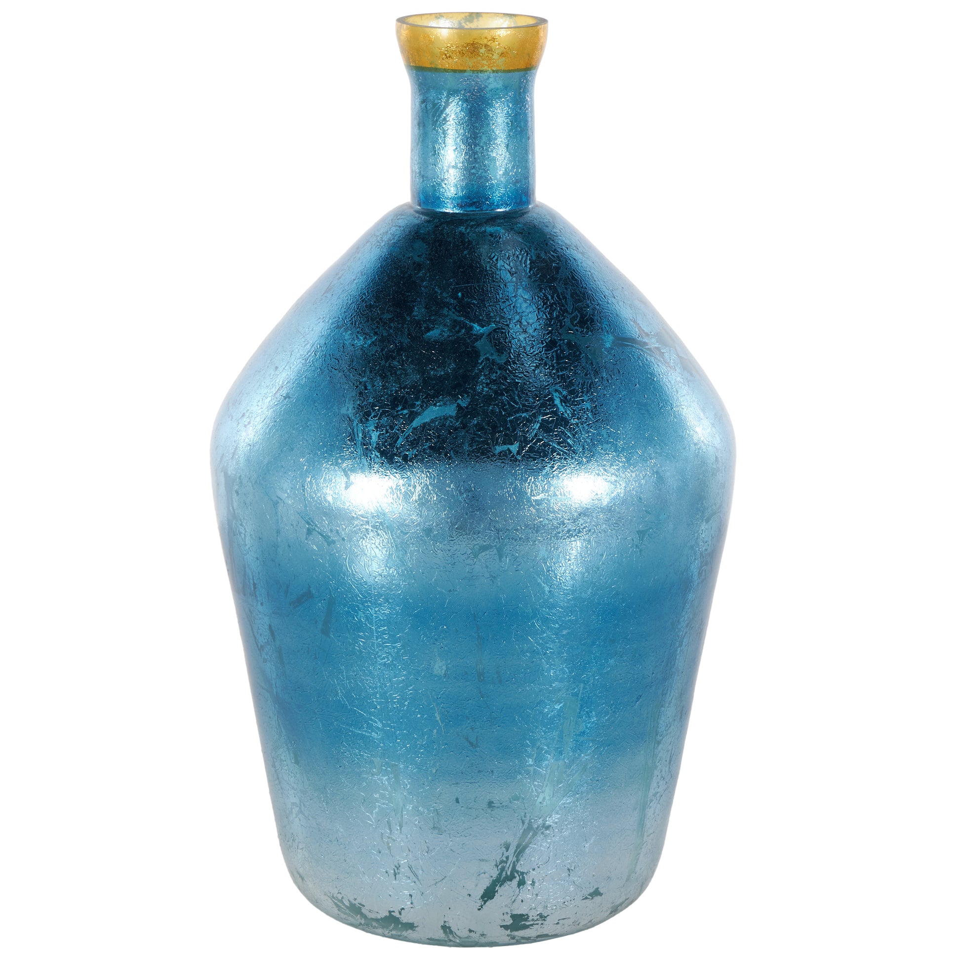 Glass Decorative Vase with Gold Rim