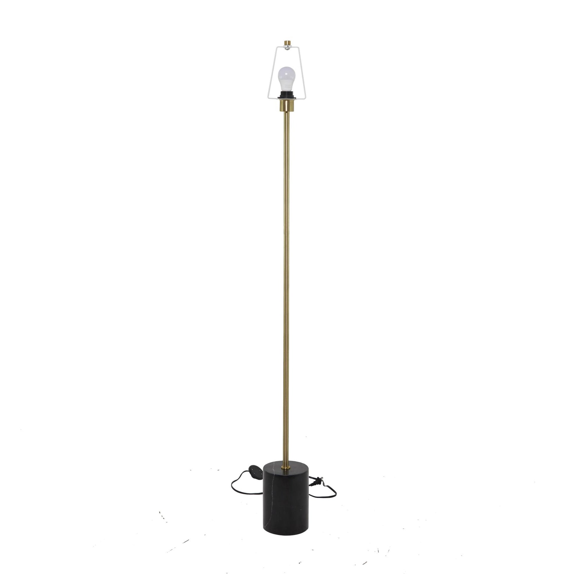 Metal Umbrella Style Room Floor Lamp with Black Marble Base