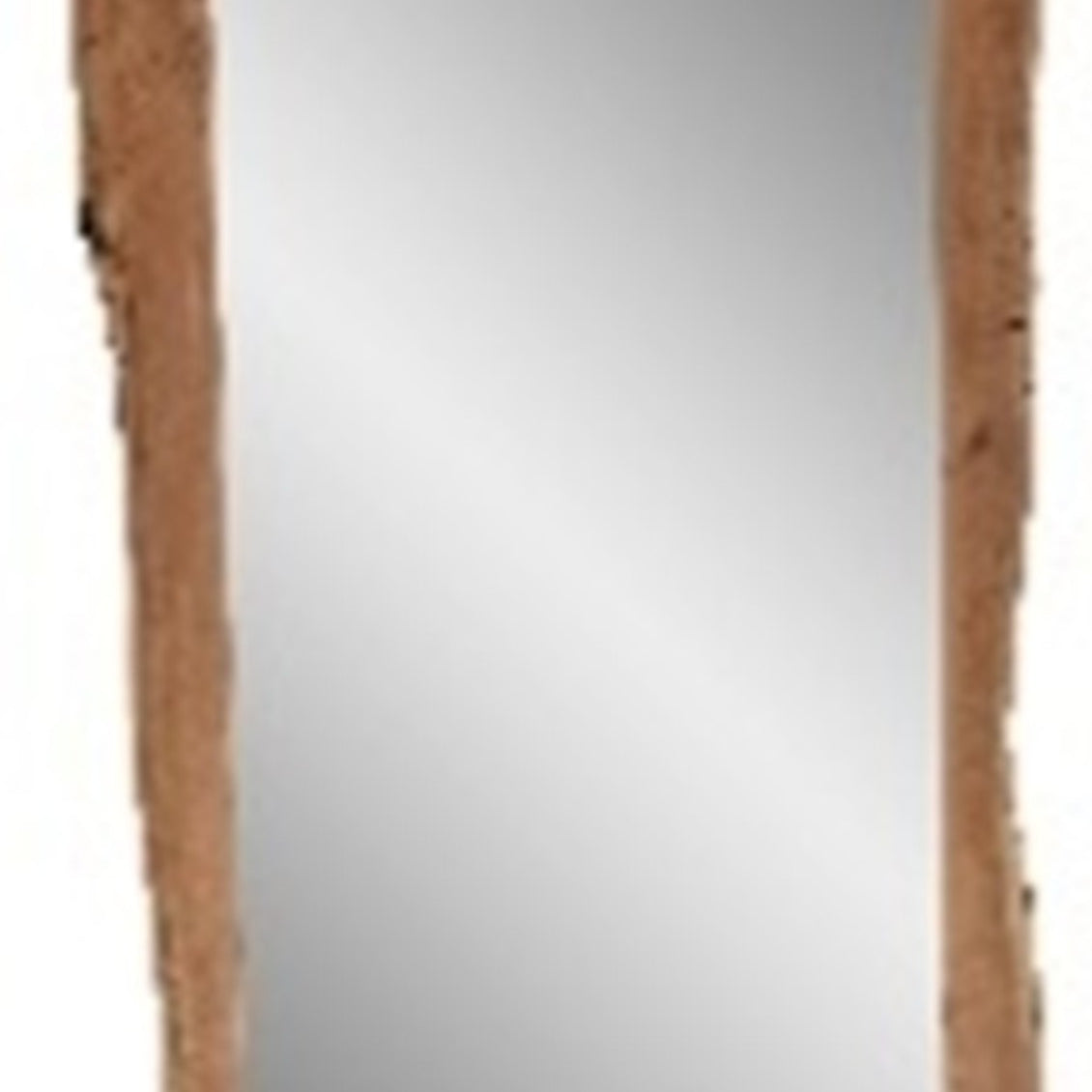 Brown Wood Handmade Abstract Natural Live Edge Room Floor Mirror