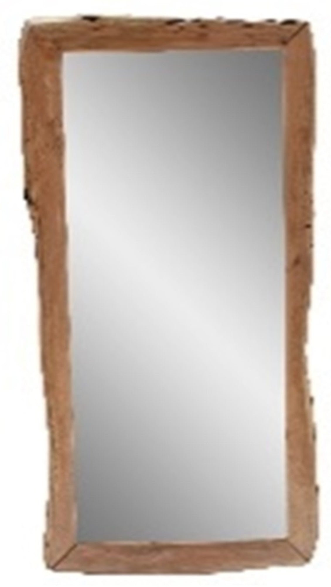 Brown Wood Handmade Abstract Natural Live Edge Room Floor Mirror
