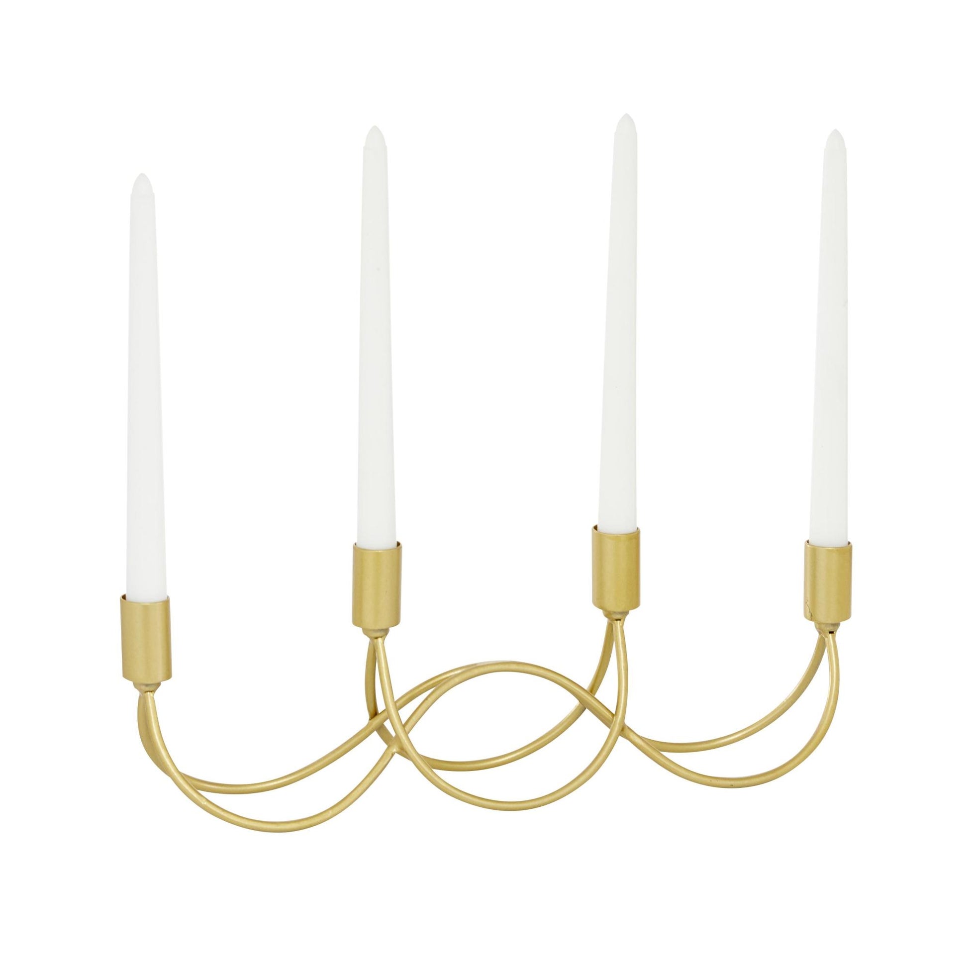 CosmoLiving by Cosmopolitan Gold Metal Decorative Candelabra