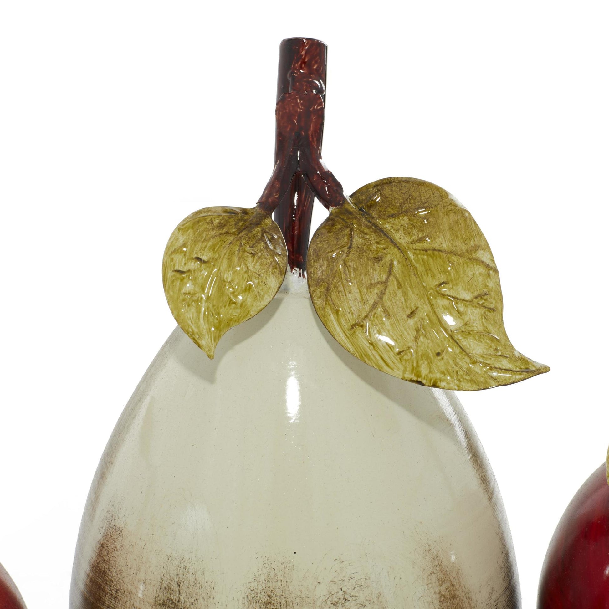 Fruit Red Metal Decorative Sculpture with Platter