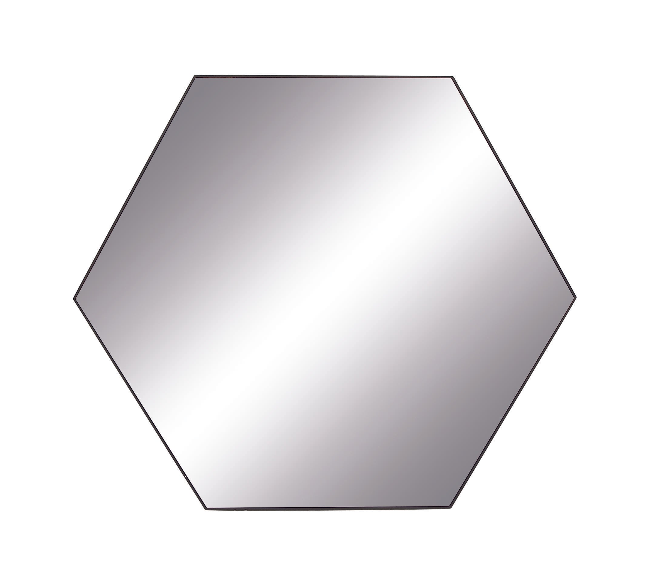 Wooden Hexagon Room Wall Mirror with Thin Frame