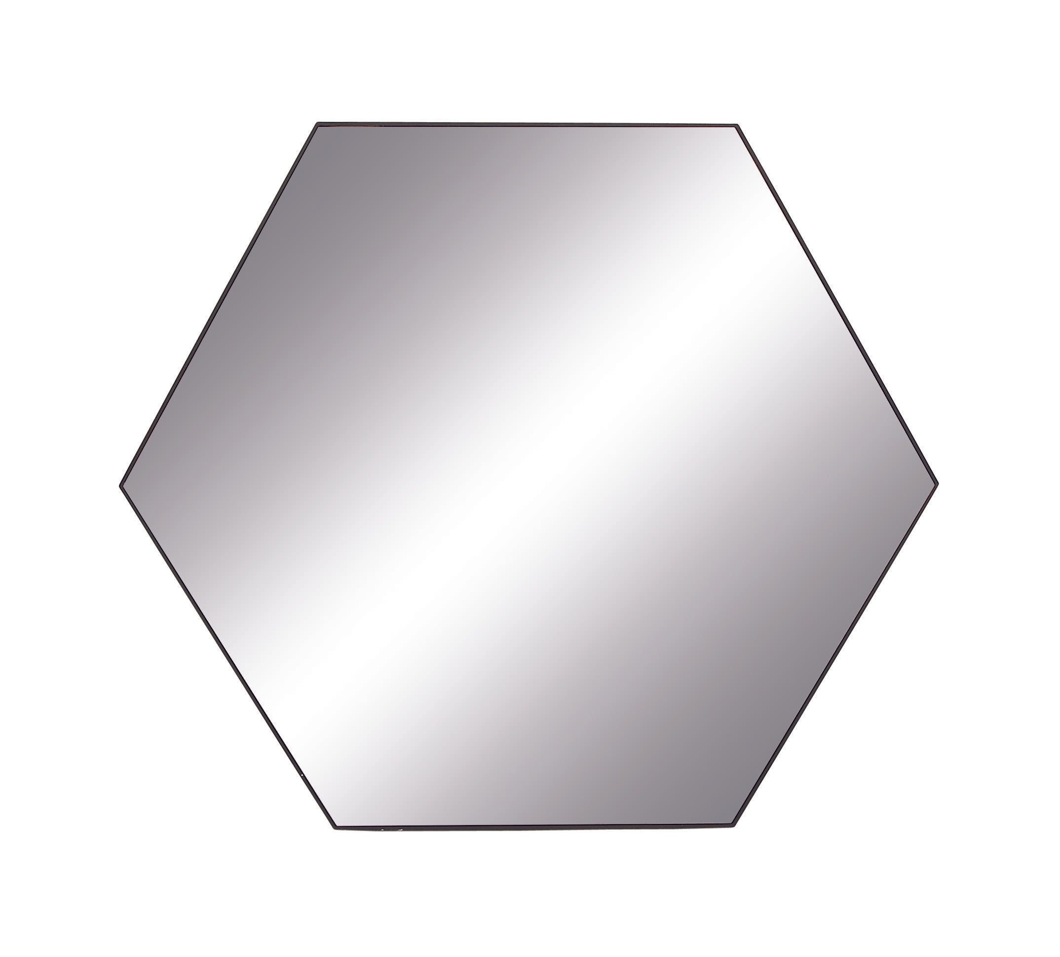 Wooden Hexagon Room Wall Mirror with Thin Frame