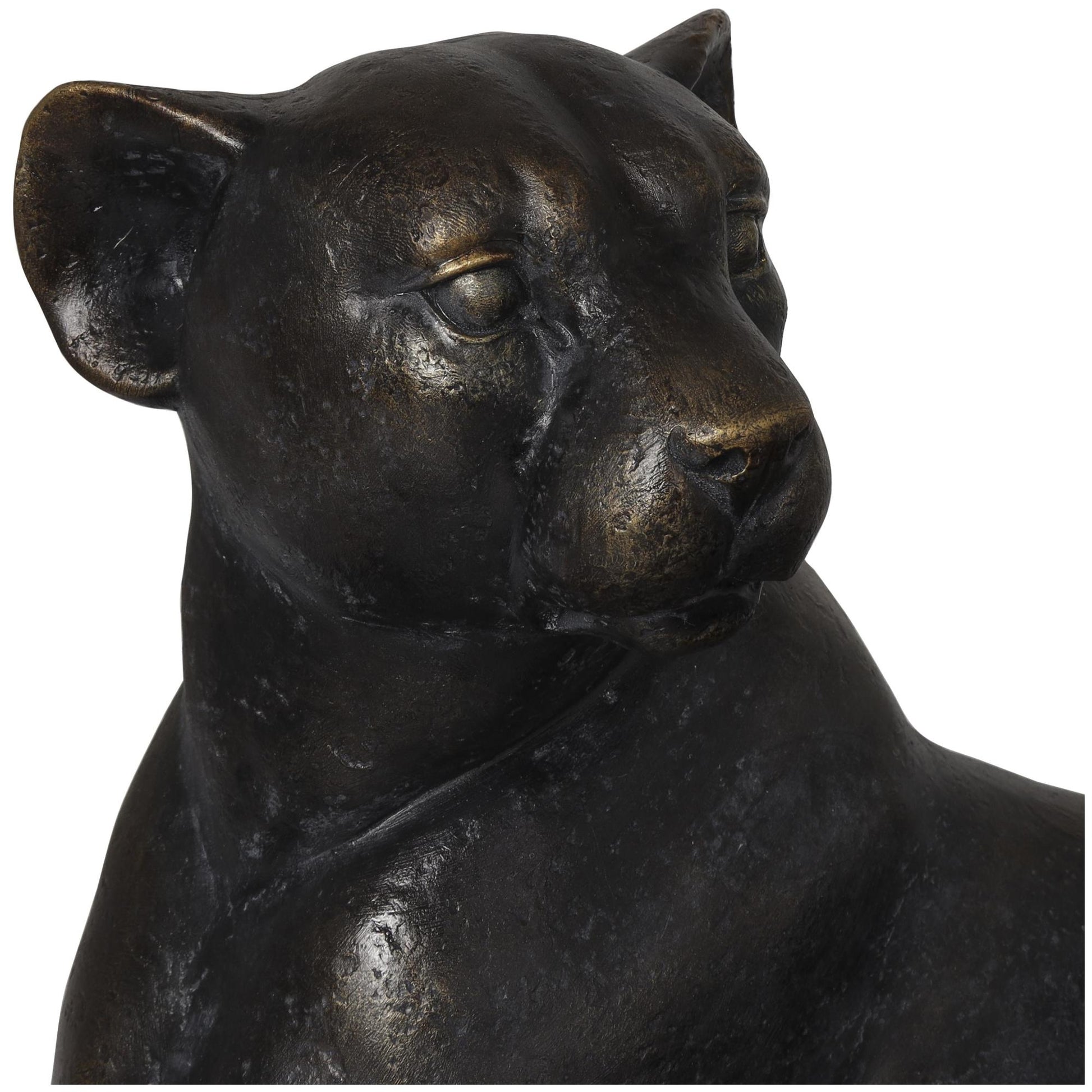 Leopard Black Polyresin Laying Decorative Sculpture