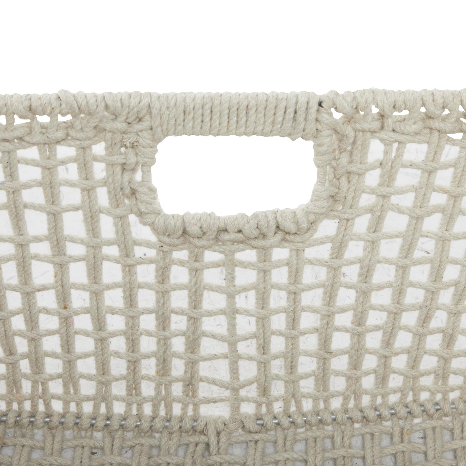 CosmoLiving by Cosmopolitan Cotton Fabric Handmade Storage Basket with Handles