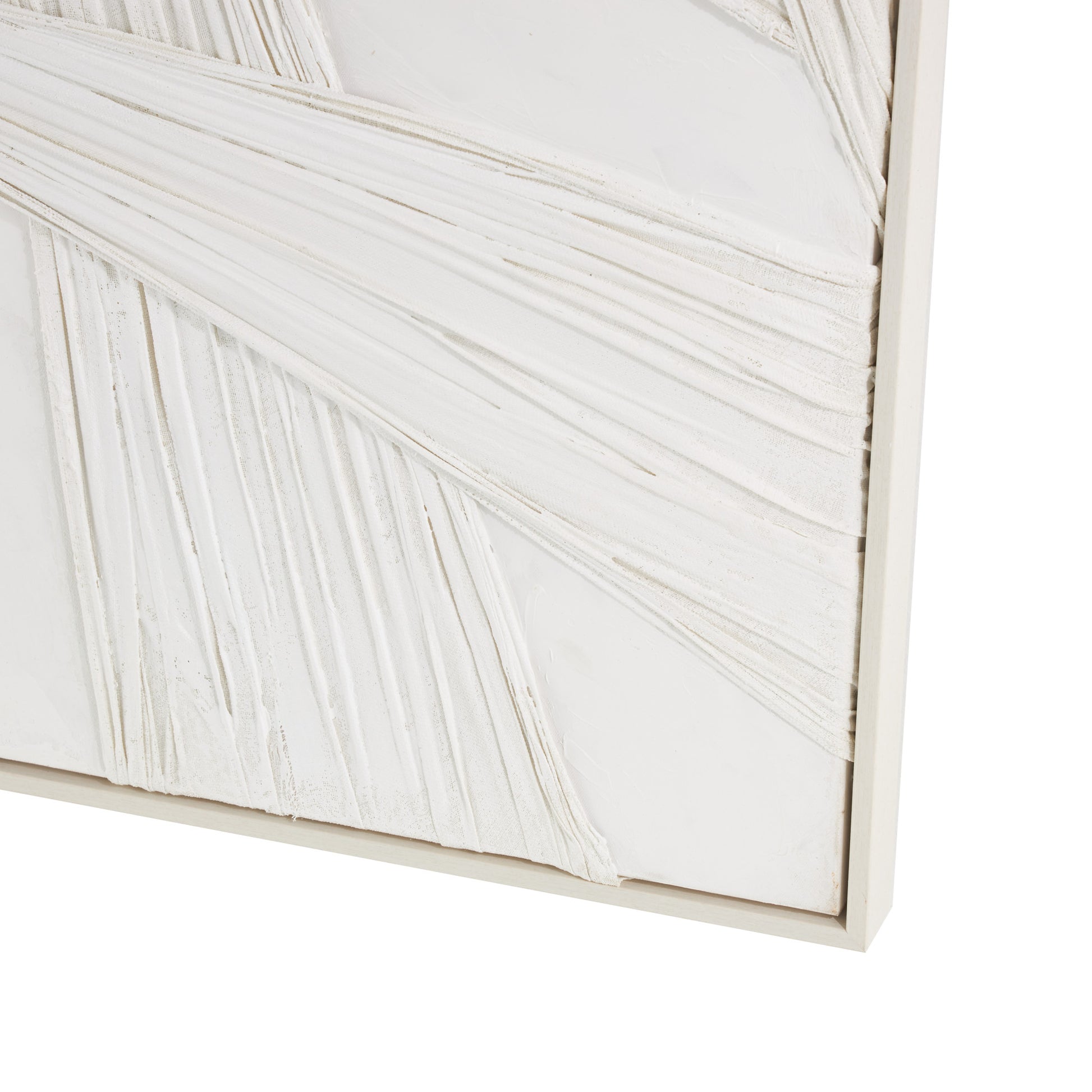 Abstract White Wood Intertwined Cloth Living Room Framed Wall Art