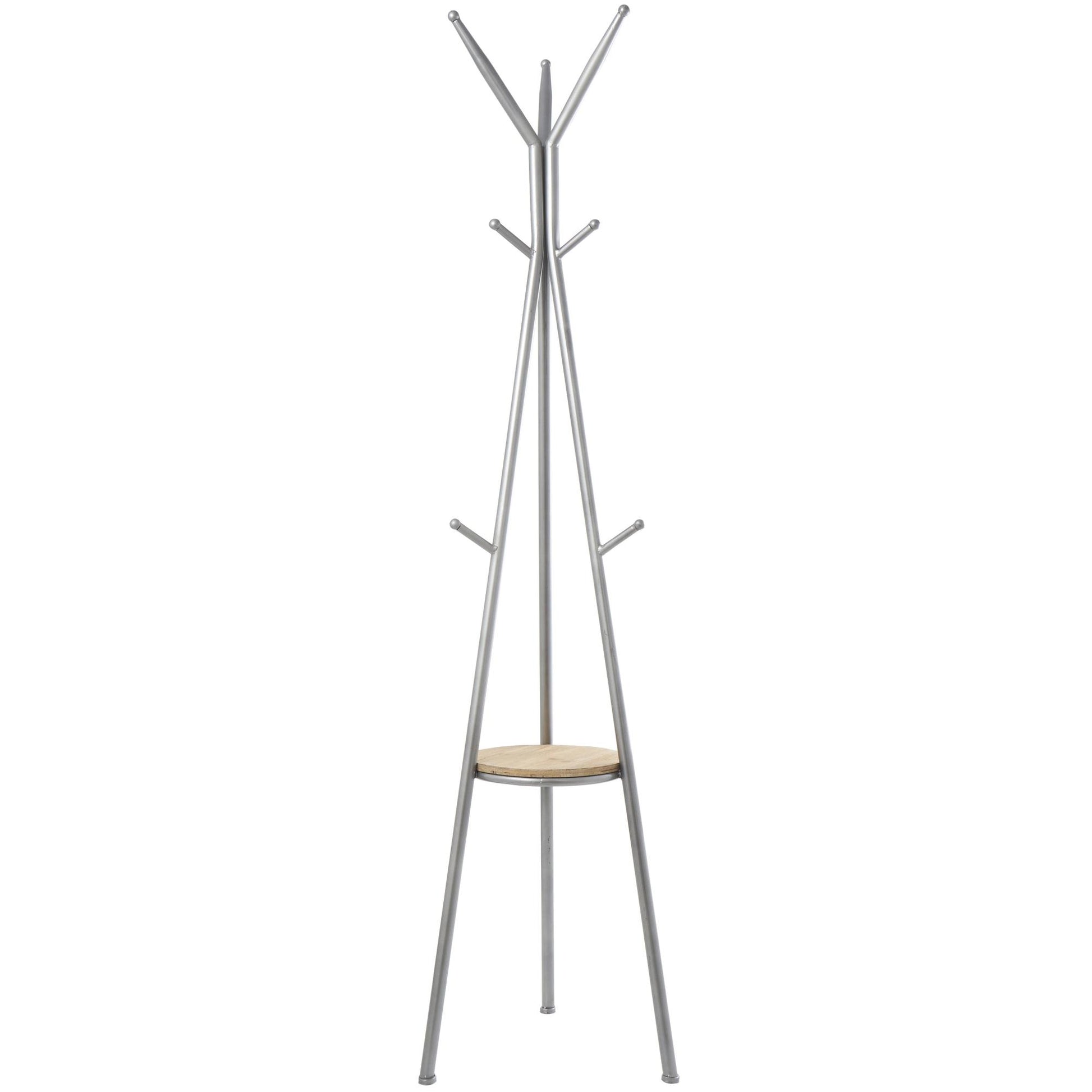 Gray Metal Freestanding Coat Rack