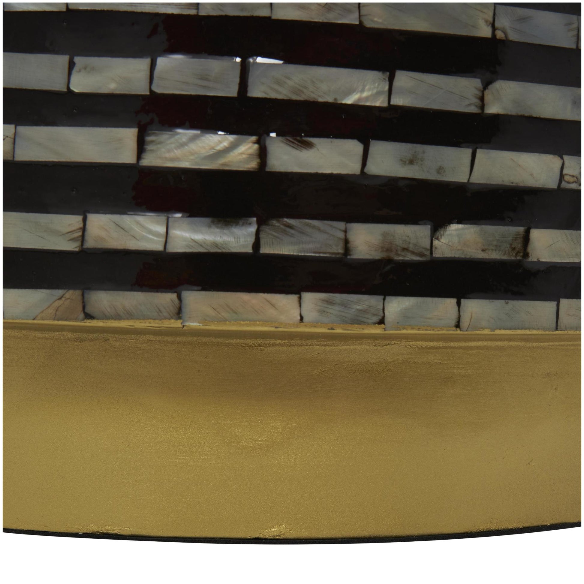 Geometric Mother of Pearl Shell Side End Accent Table with Gold Base