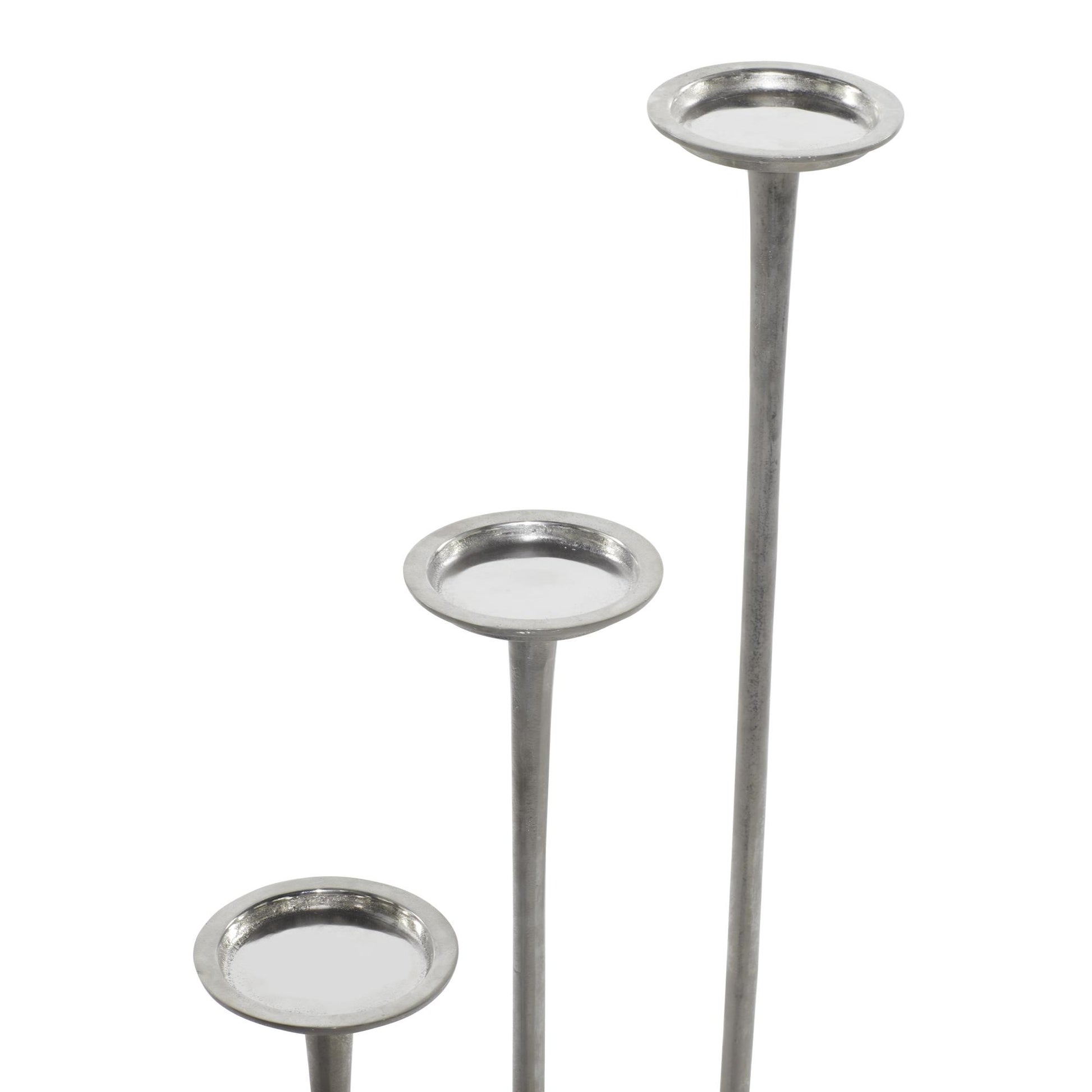 Set of 3 Aluminum Metal Tall Decorative Candle Holder