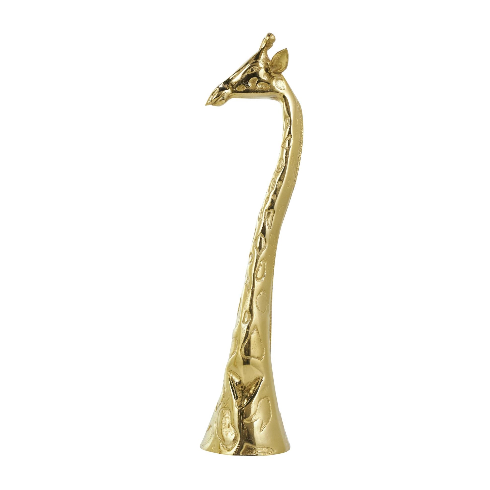 Set of 2 Giraffe Gold Aluminum Metal Decorative Sculpture