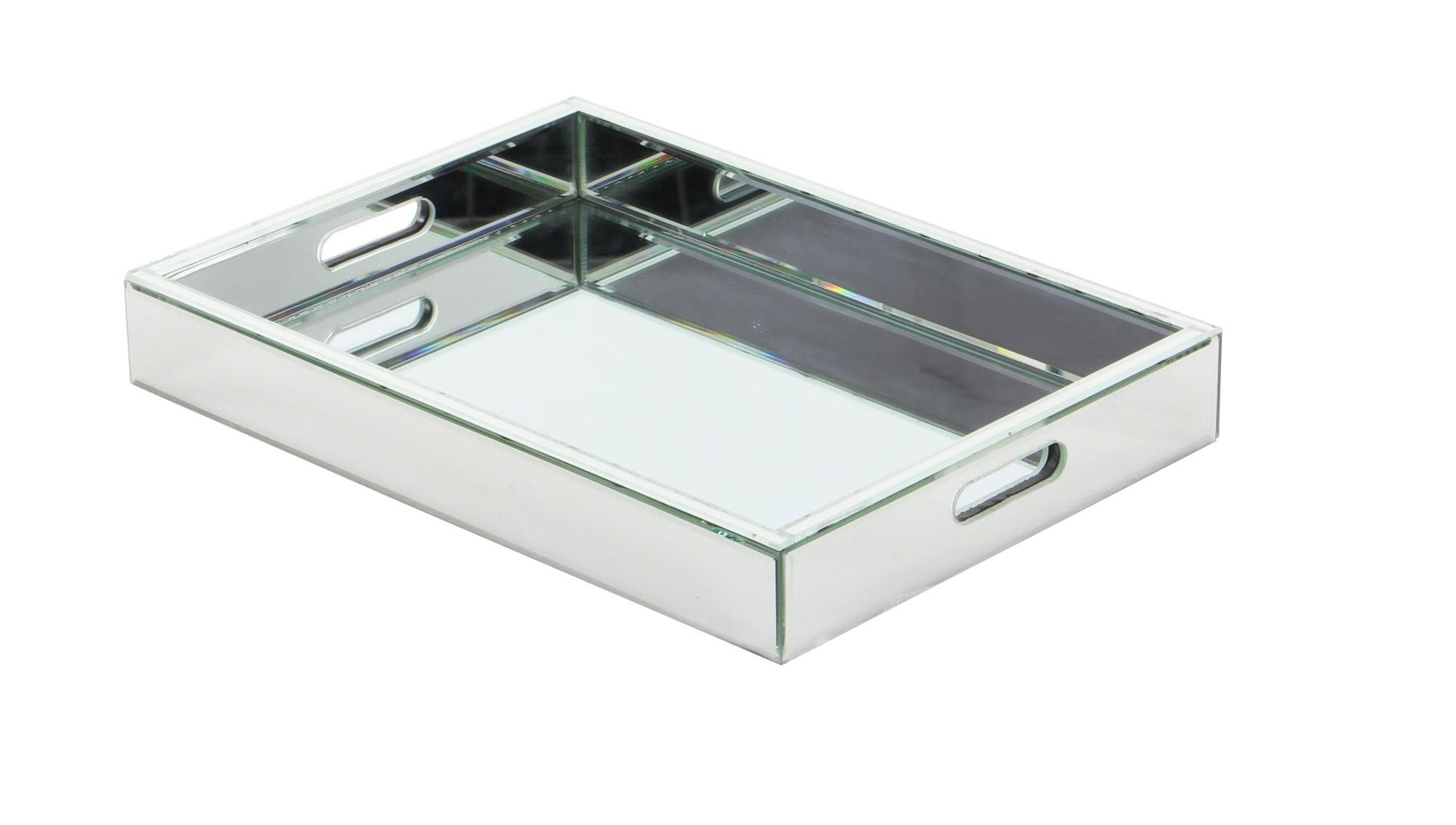 Silver Wooden Mirrored Living Room Decor Tray
