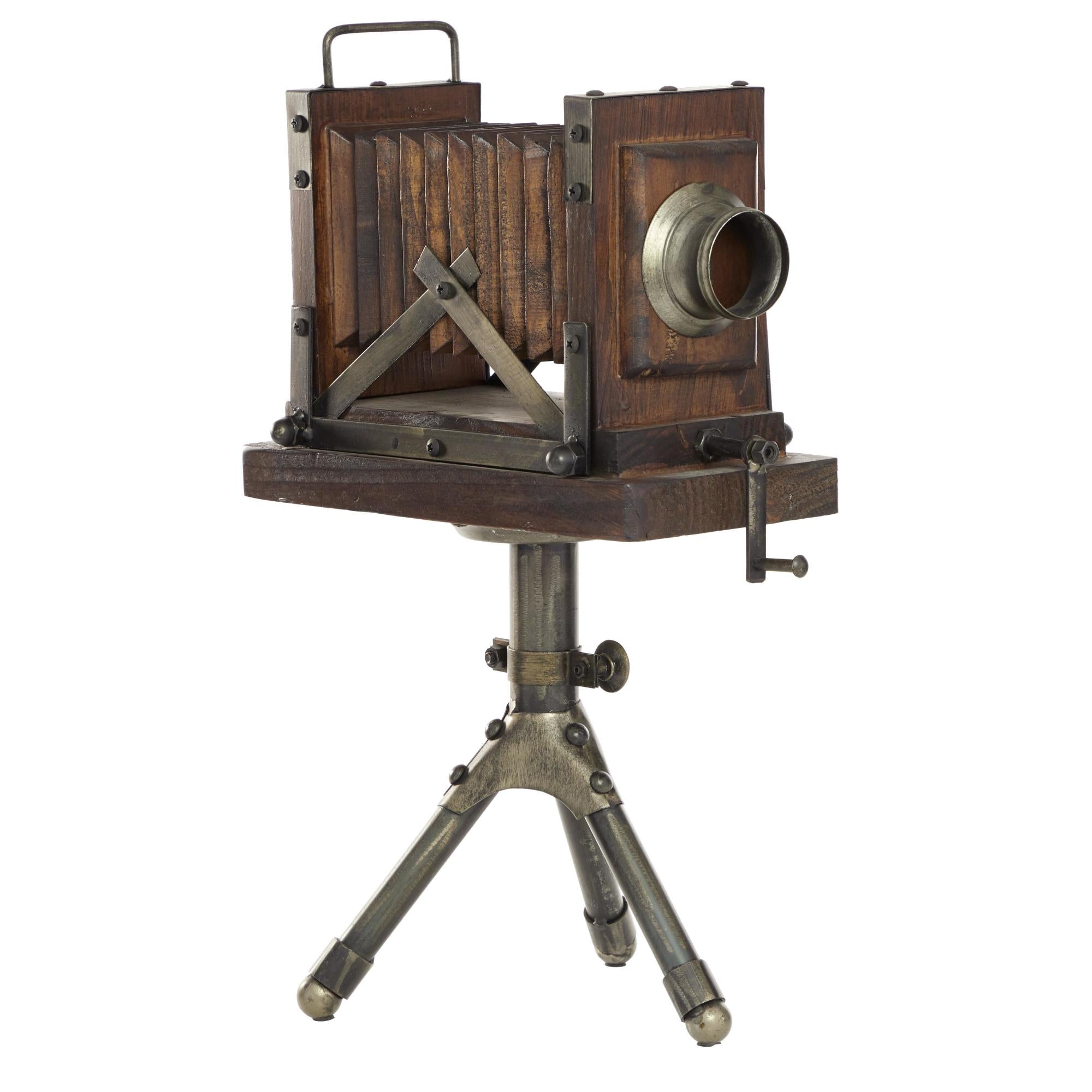 Film Brown Wood Camera Decorative Sculpture