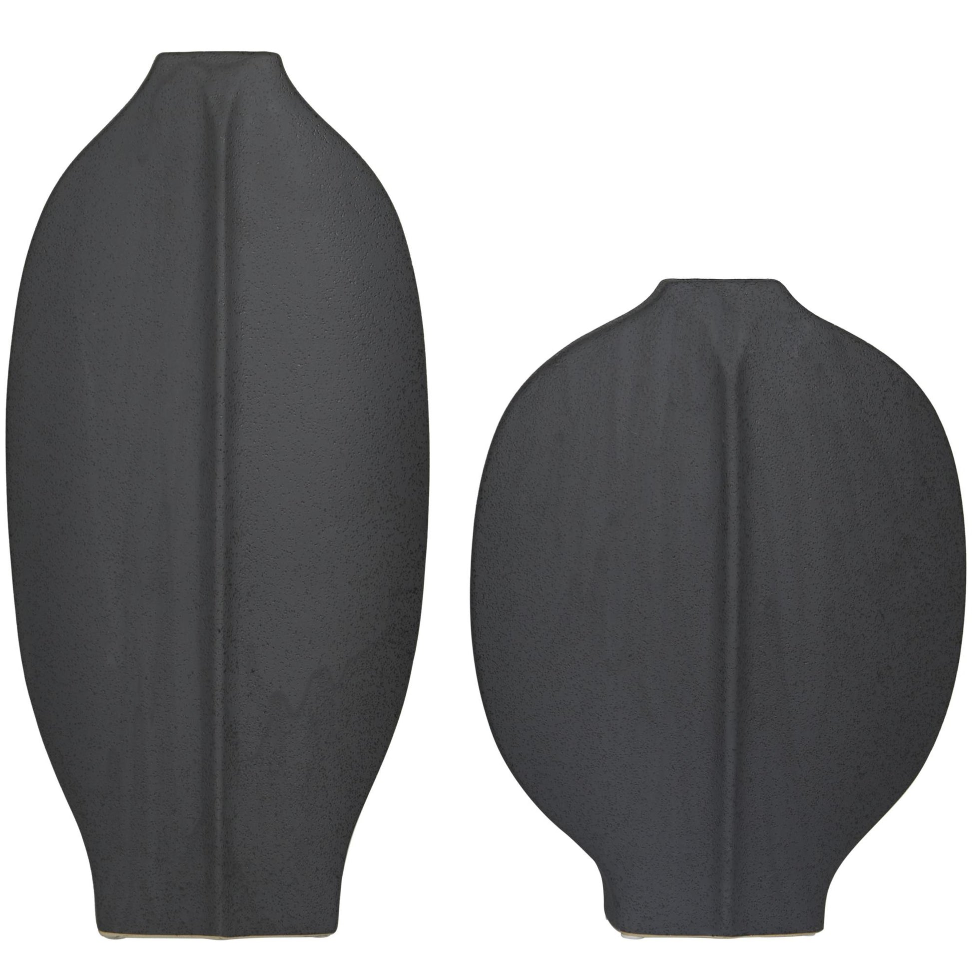 CosmoLiving by Cosmopolitan Set of 2 Abstract Ceramic Textured Decorative Vase