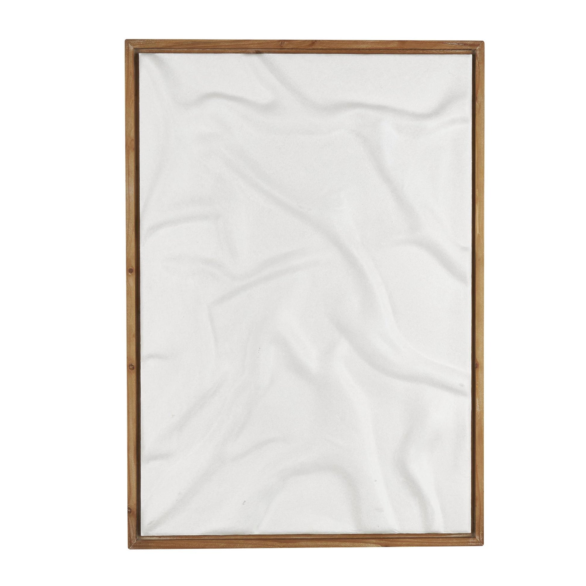 Abstract White Wood Abstract Dimensional Shaped Living Room Framed Wall Art with Brown Wooden Frame