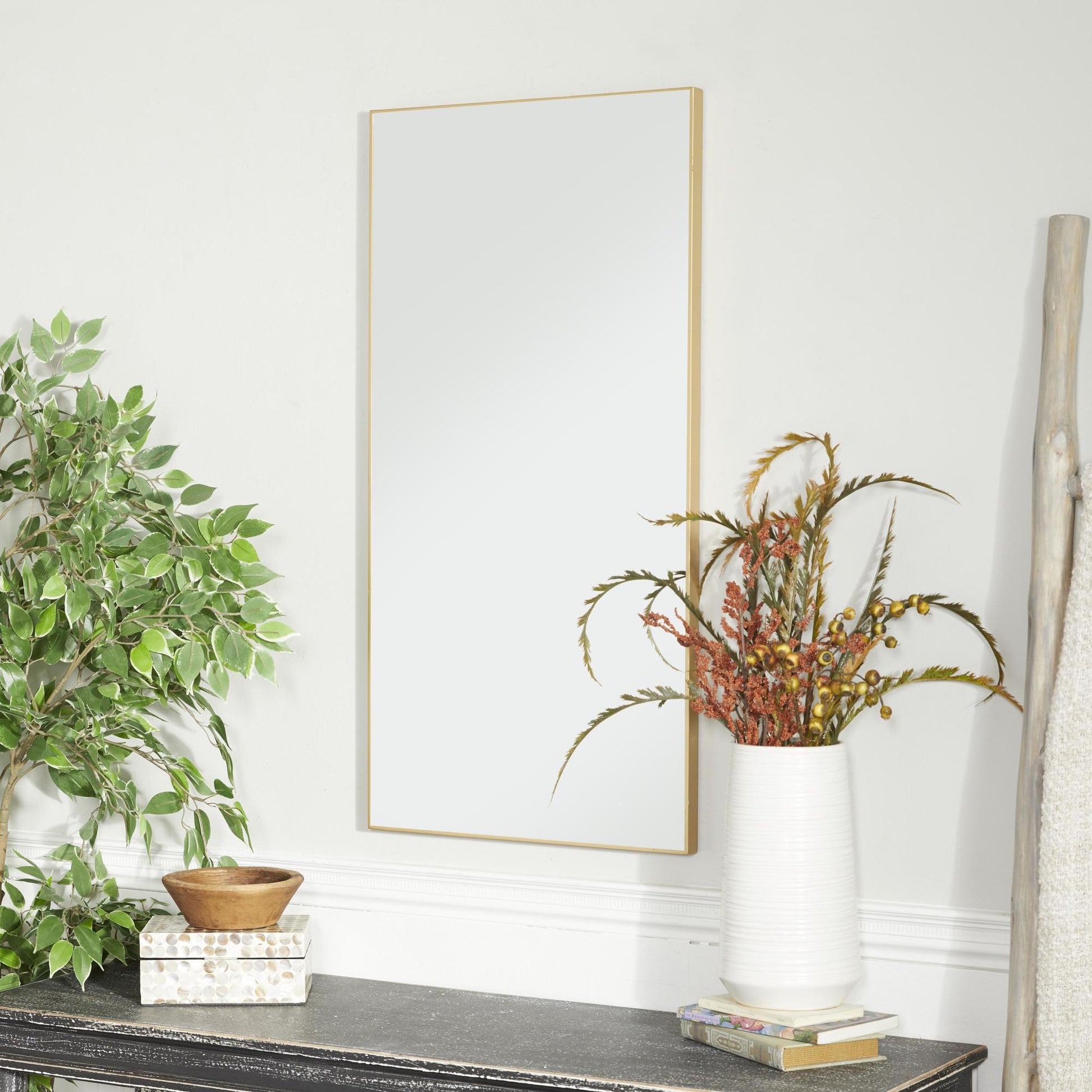 Wooden Room Wall Mirror with Thin Frame
