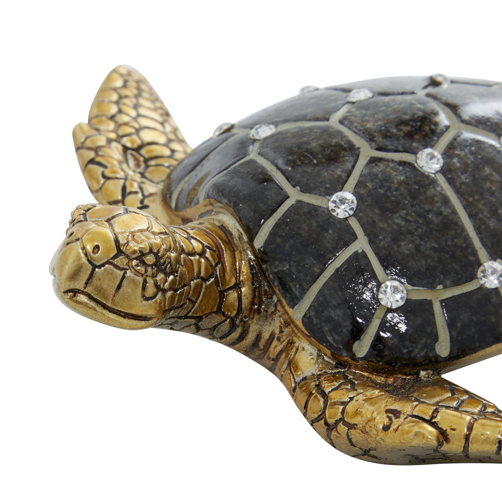 Set of 3 Turtle Brown Polystone Decorative Sculpture