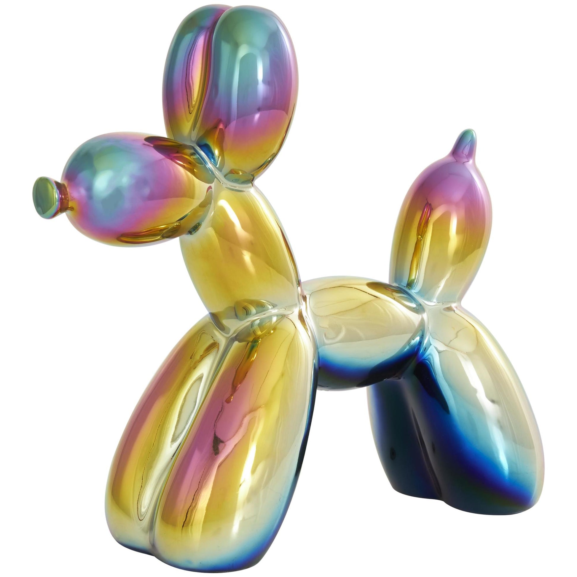 Set of 2 Dog Porcelain Ceramic Balloon Decorative Sculpture