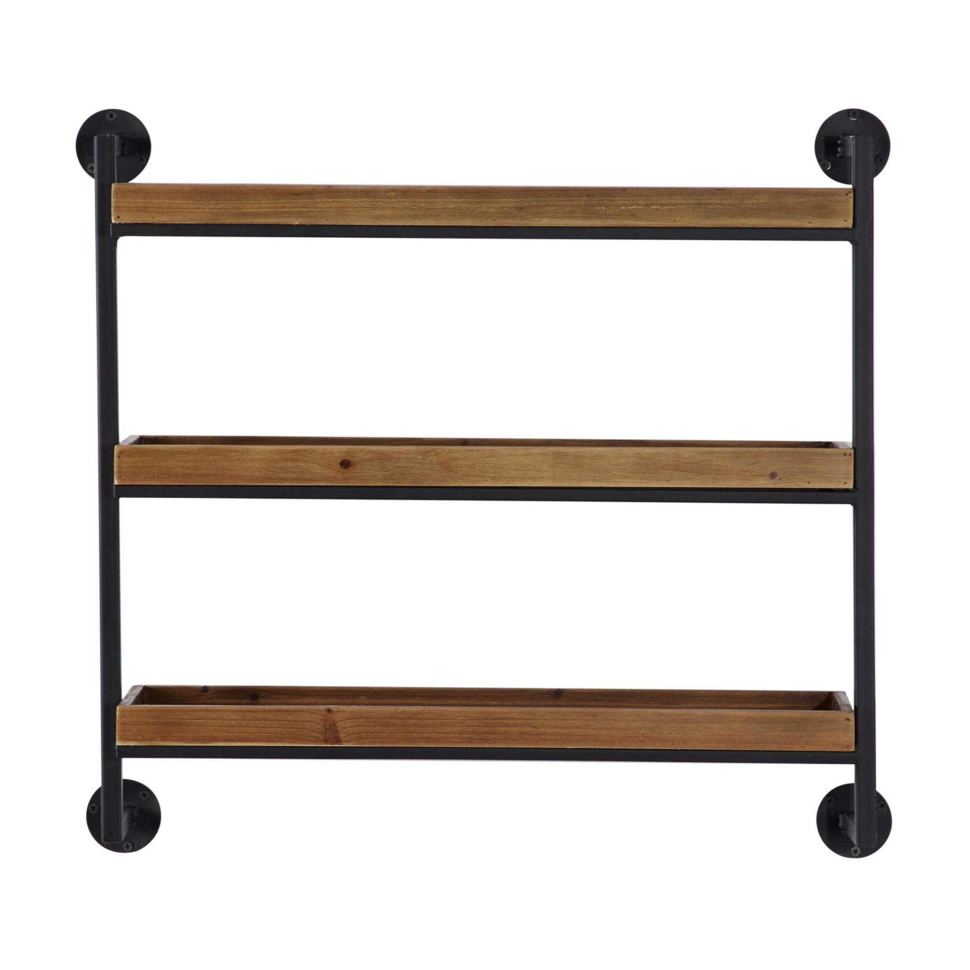 Brown Metal 3 Shelves Room Wall Shelf