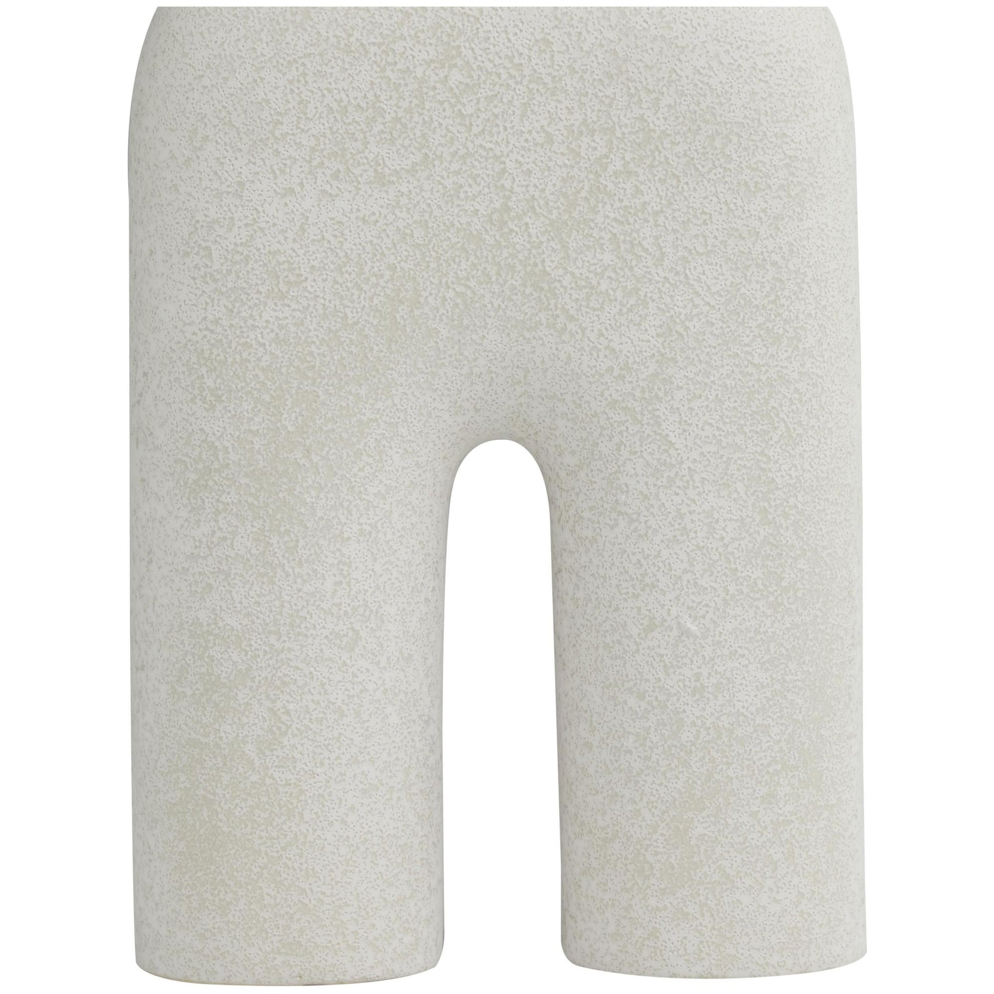 Abstract Ceramic Rounded Arched Decorative Vase with Glossy Speckled Texture