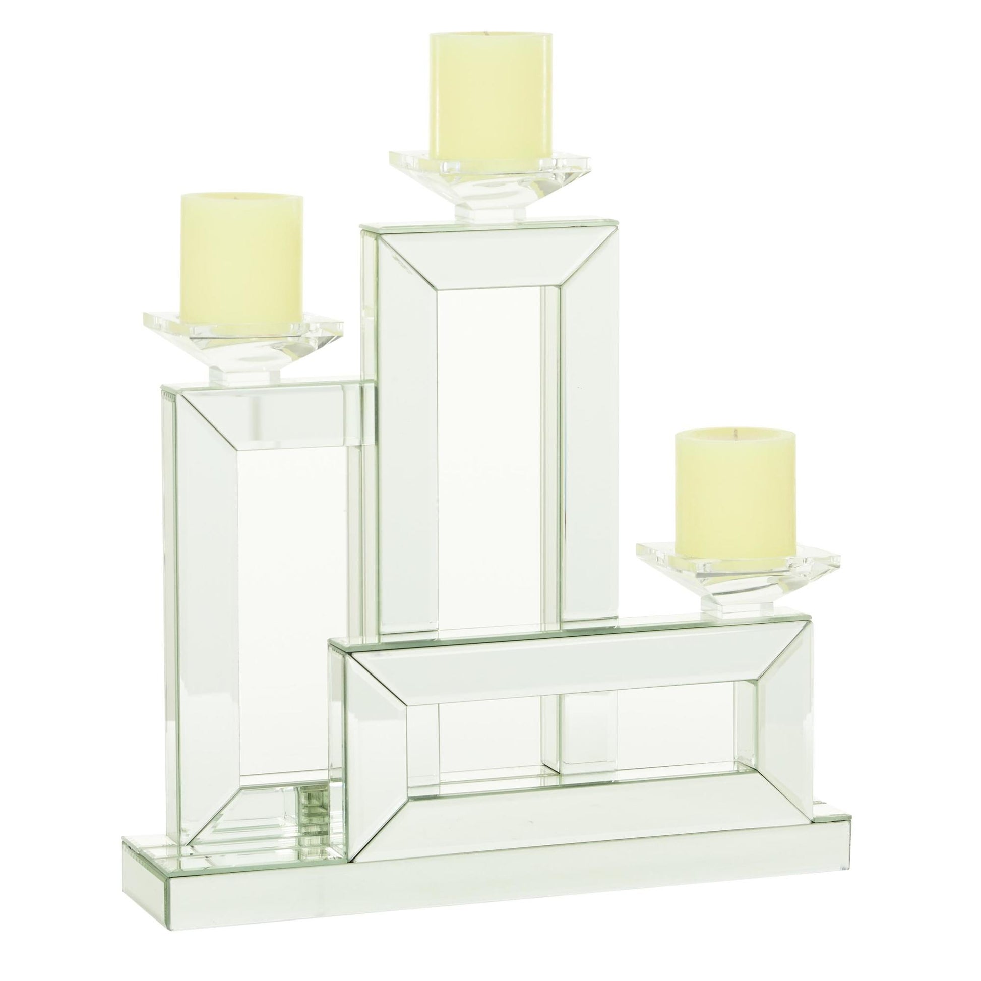 Silver Wood Decorative Candelabra