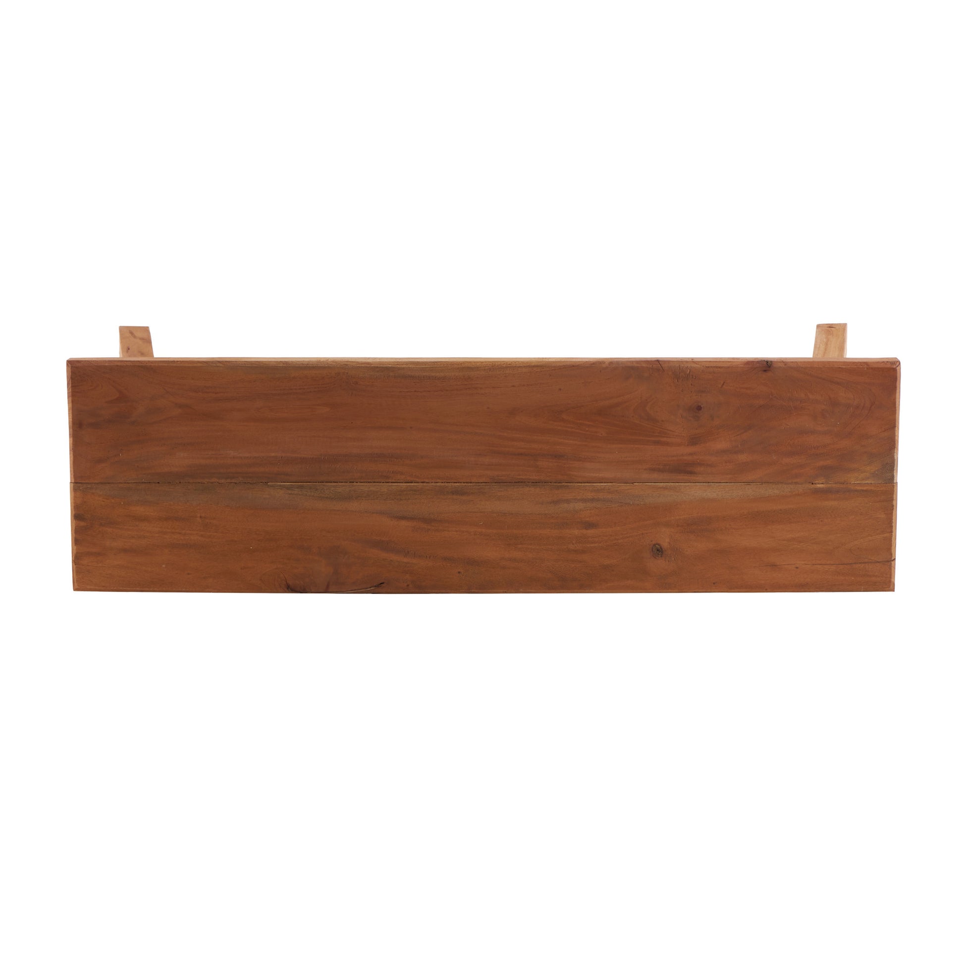 Brown Reclaimed Wood Handmade Home Bench with Natural Finish and High Trestle Legs