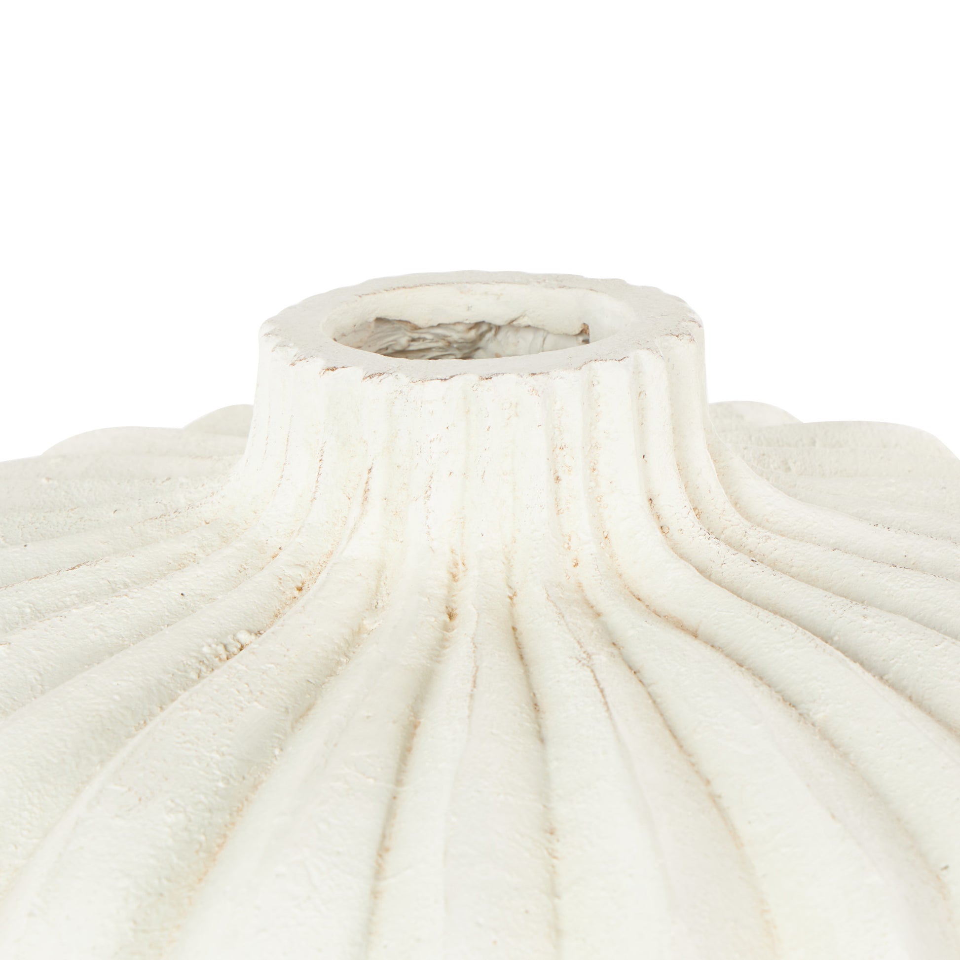 Abstract White Magnesium Oxide Short Wide Decorative Vase