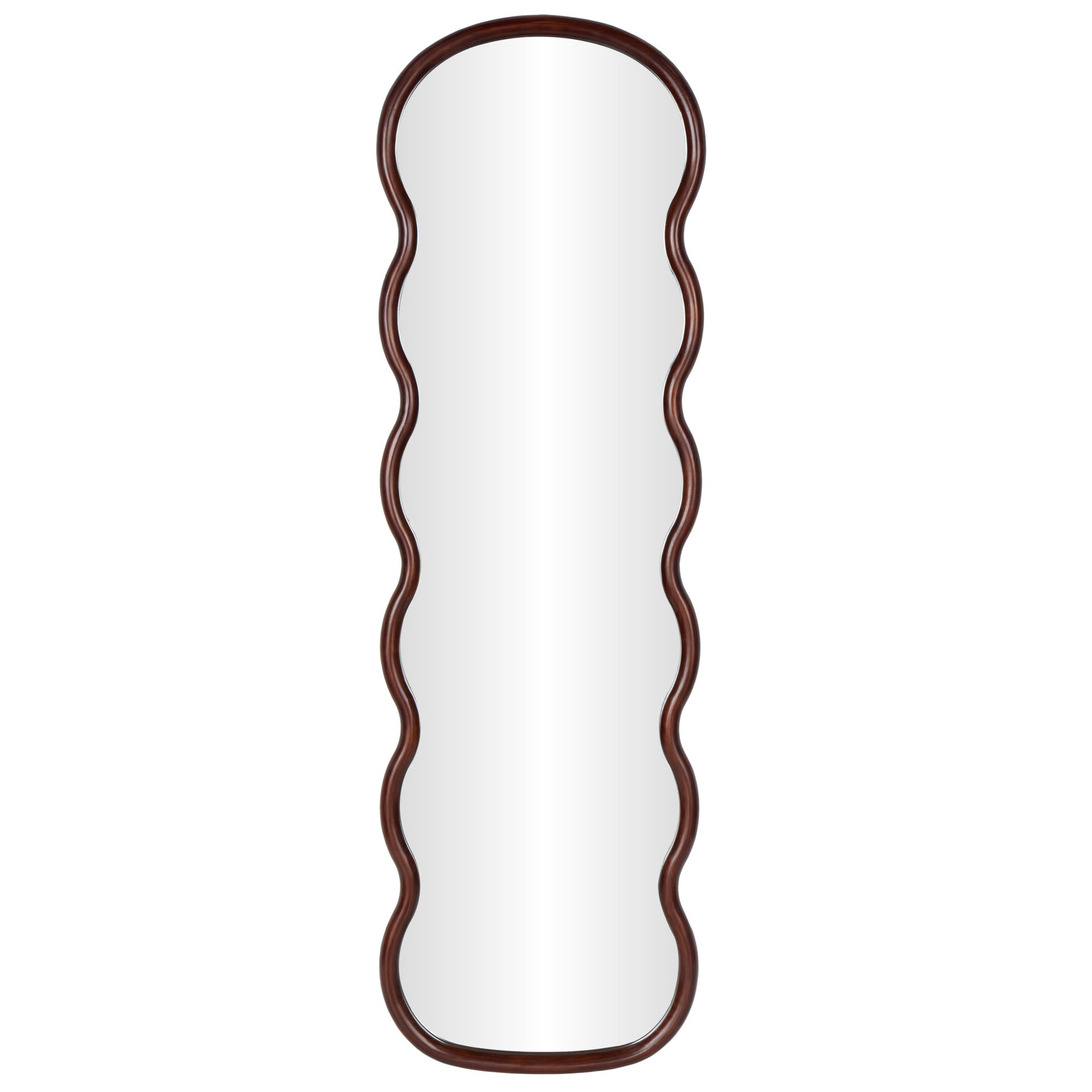 Abstract Wood Wavy Room Wall Mirror