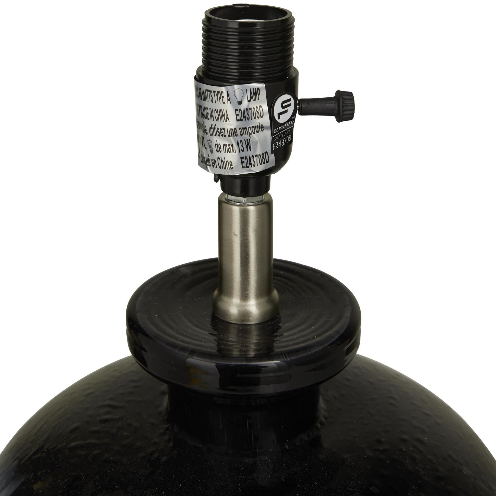 White Glass Gourd Style Base Room Table Lamp with Drum Shade