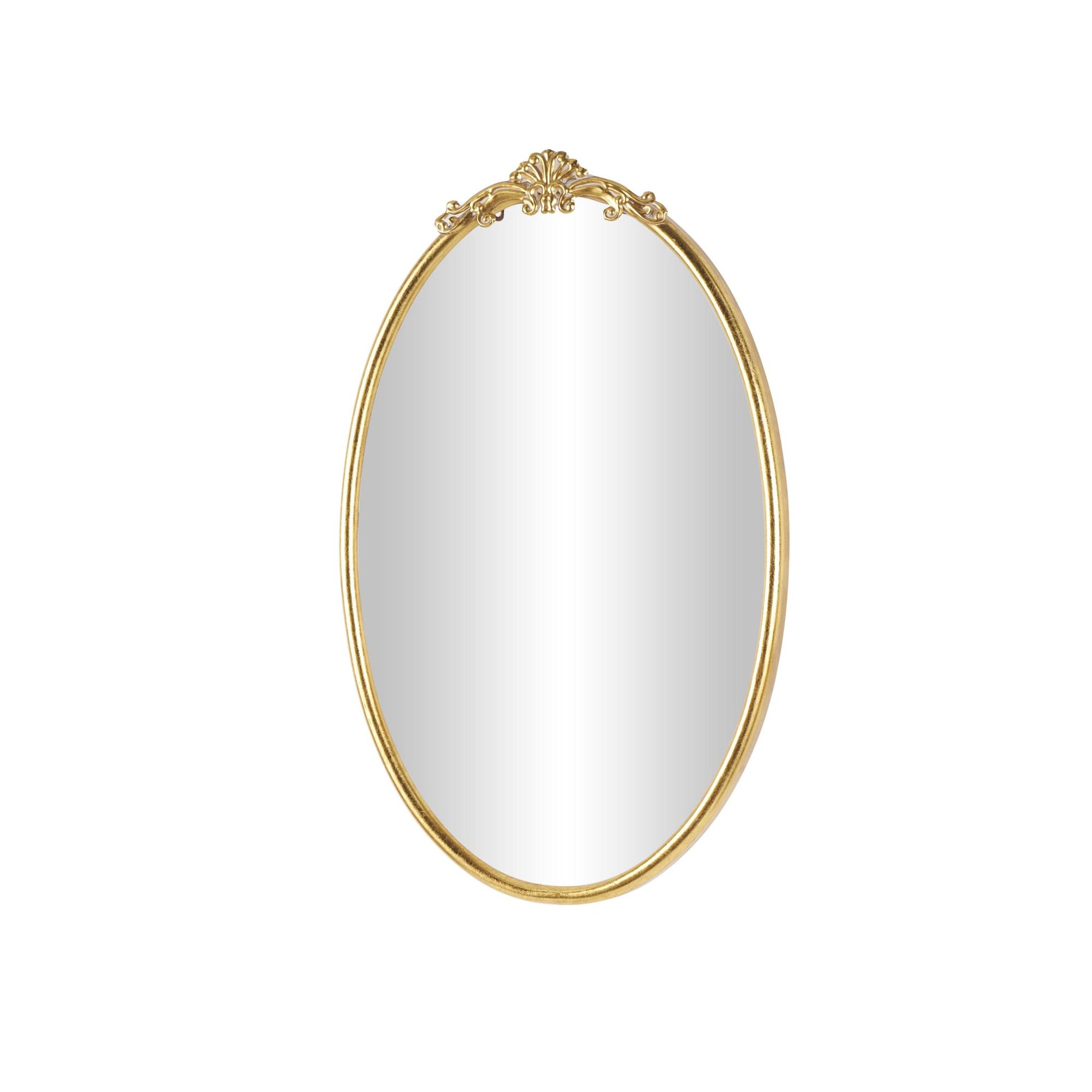 Scroll Gold Metal Ornate Baroque Oval Room Wall Mirror