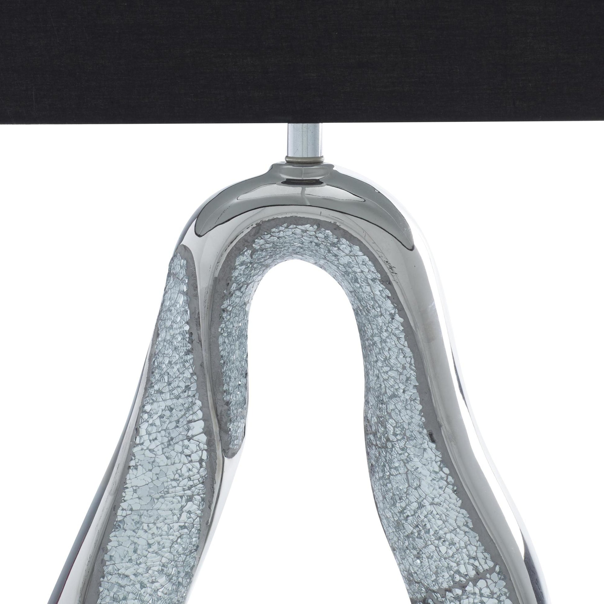 Silver Ceramic Tear Drop Room Table Lamp with Mosaic Mirror