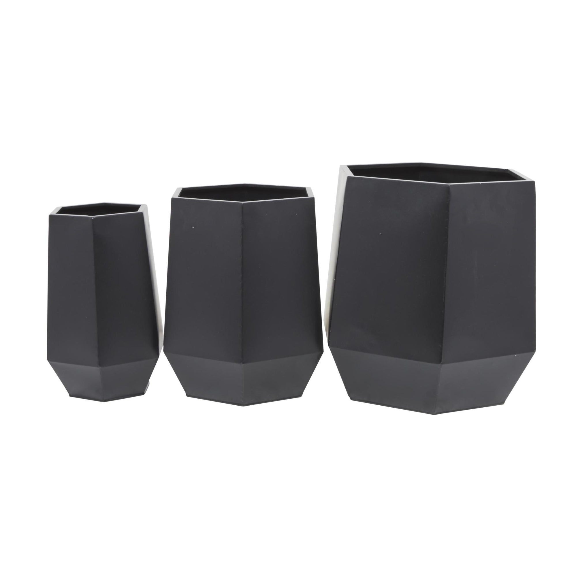 CosmoLiving by Cosmopolitan Set of 3 Metal Indoor Outdoor Planter