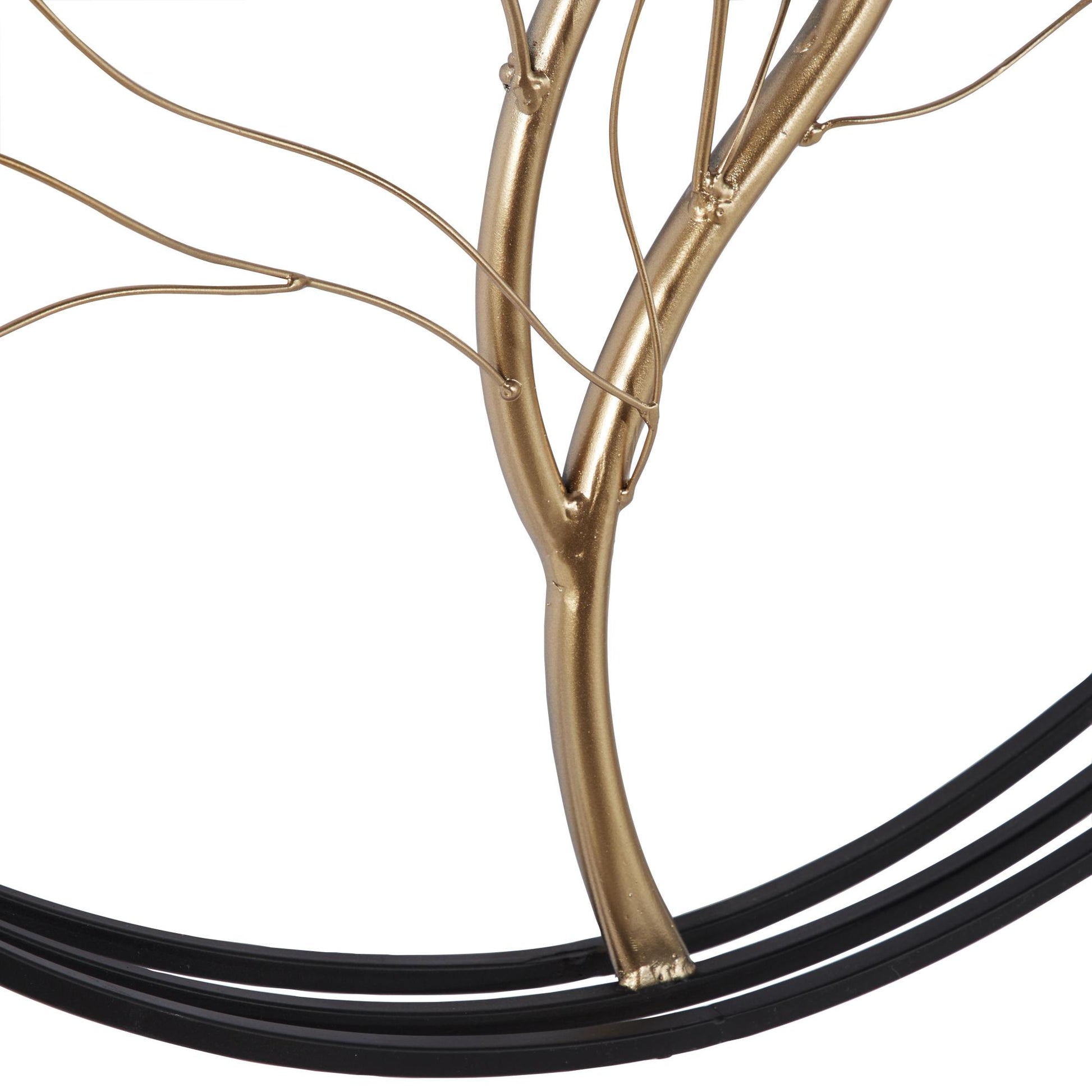 Tree Gold Metal Branch Home Wall Decor with Black Frame