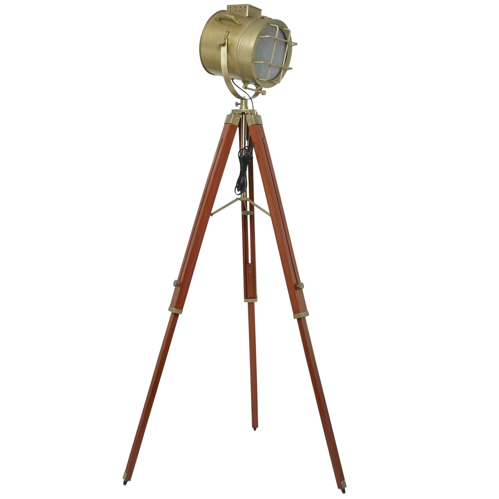 Brown Wood Spotlight Room Floor Lamp