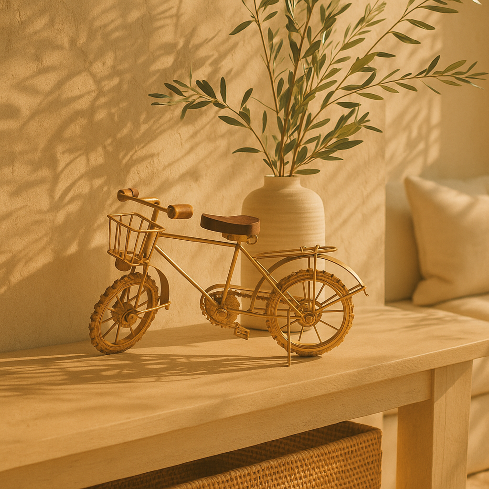 Bike Gold Metal Decorative Sculpture