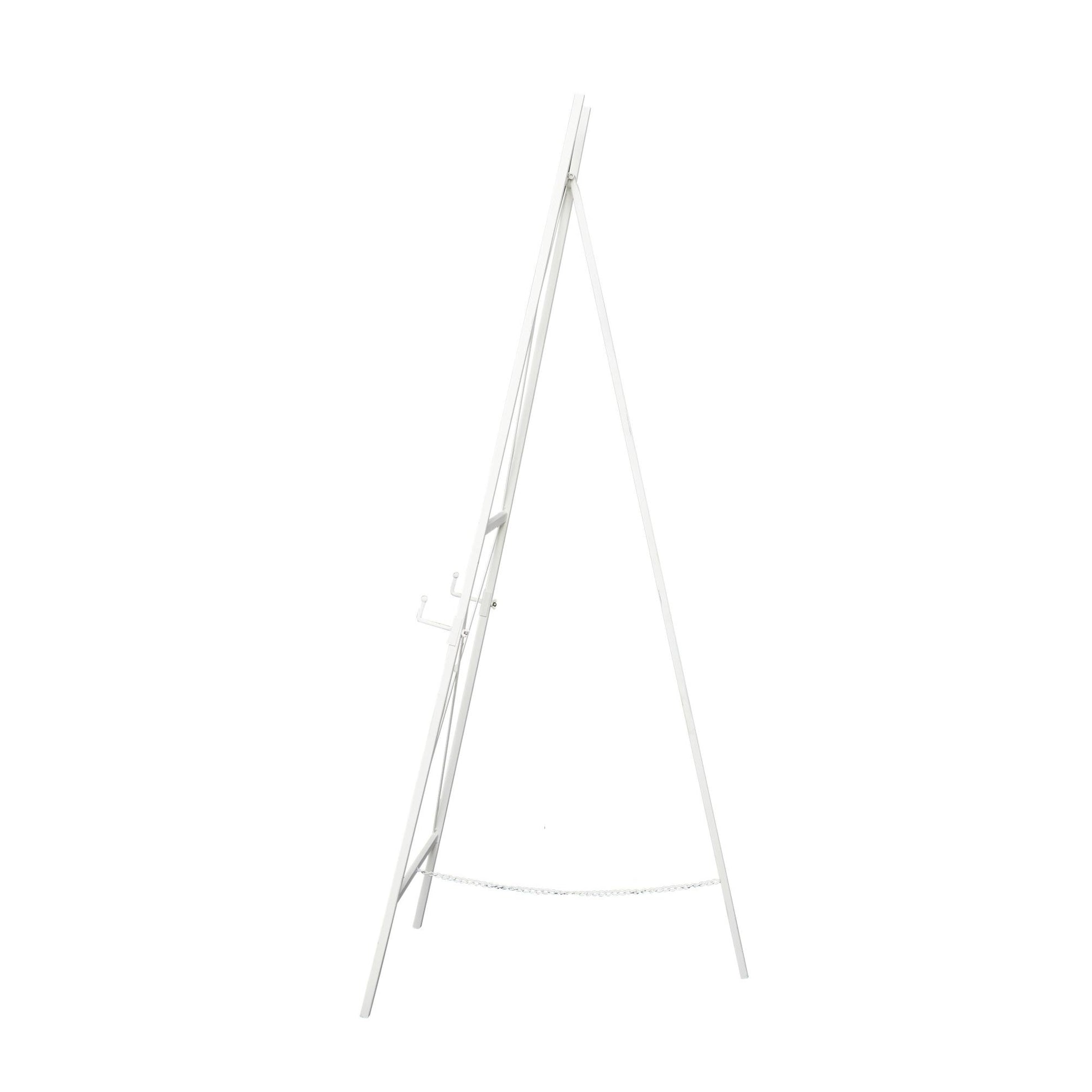 White Metal Tall Adjustable Display Easel with Chain Support